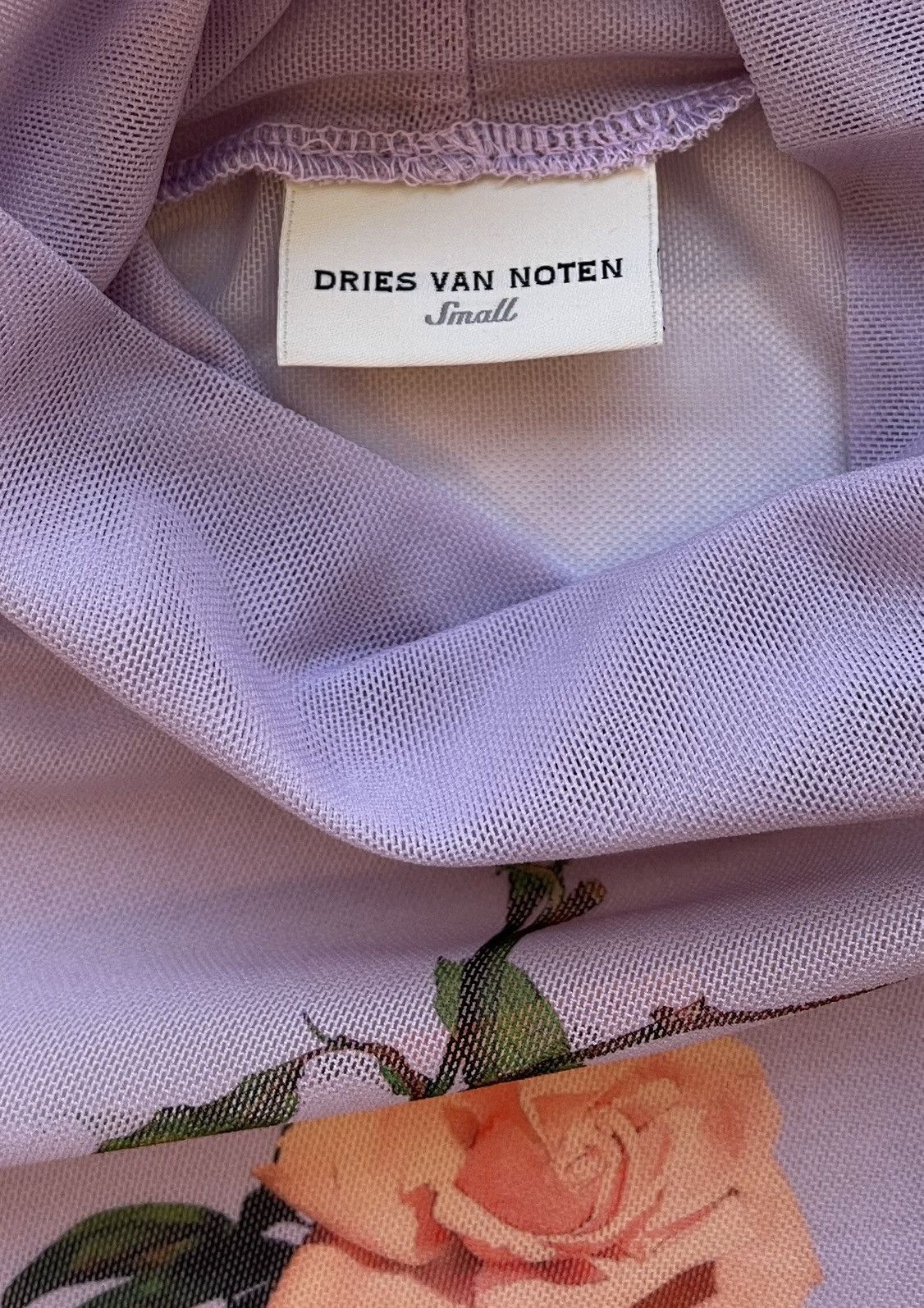 Dries Van Noten WMNS Floral Print Stretch-Tulle Turtleneck Top Size S / US 4 / IT 40 - 6 Thumbnail