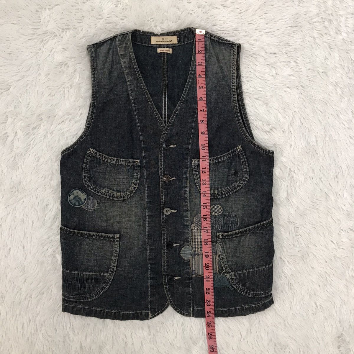 Japanese Brand KU Distress Patches Vest Japan Fabric Size US M / EU 48-50 / 2 - 17 Thumbnail