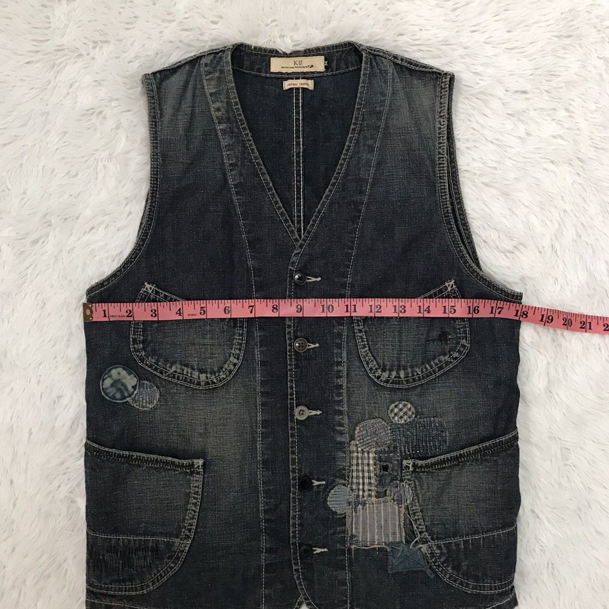 Japanese Brand KU Distress Patches Vest Japan Fabric Size US M / EU 48-50 / 2 - 16 Thumbnail