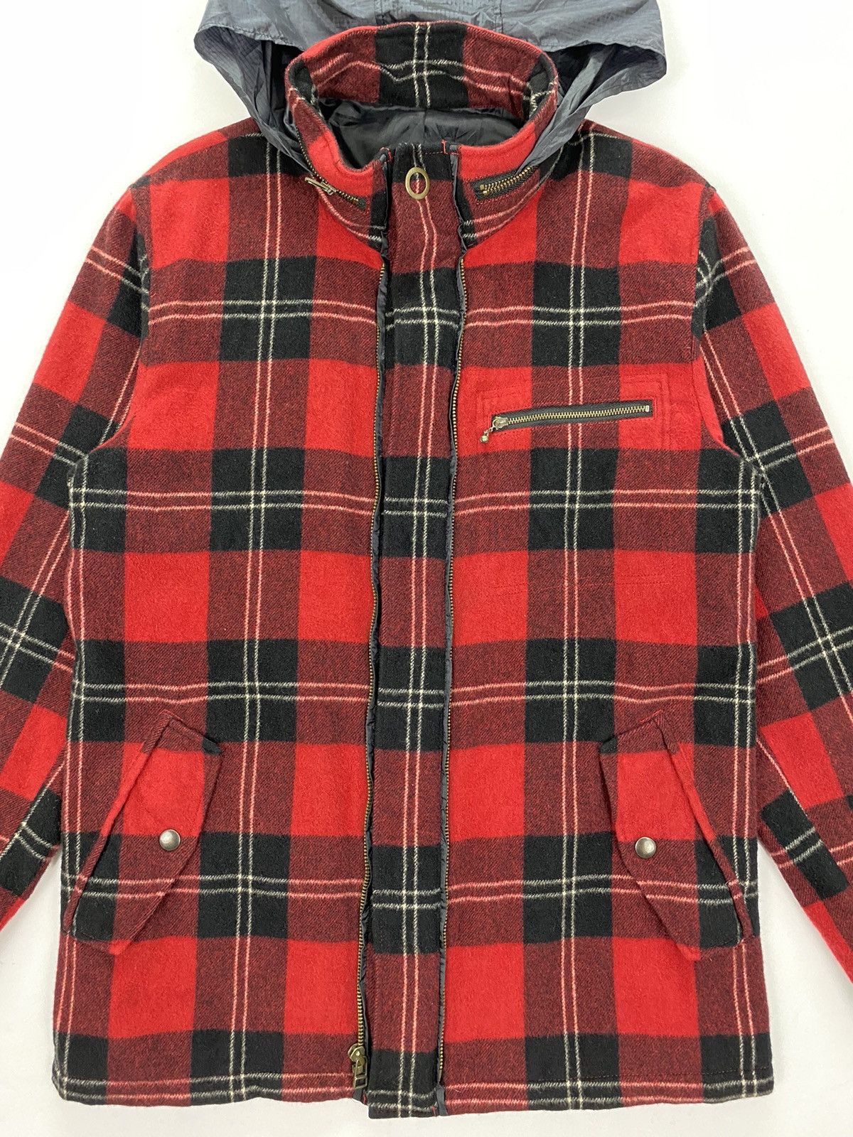 Comme Ca Ism × Japanese Brand Comme Ca Du Mode Men Plaid Hooded Jacket Size US S / EU 44-46 / 1 - 3 Thumbnail
