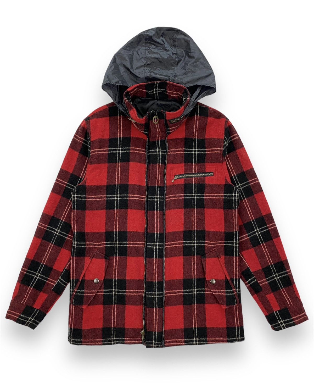 Comme Ca Ism × Japanese Brand Comme Ca Du Mode Men Plaid Hooded Jacket Size US S / EU 44-46 / 1 - 1 Thumbnail