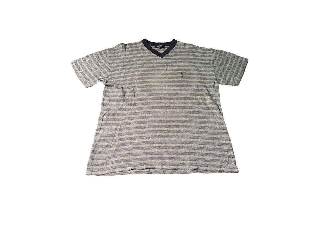 Yves Saint Laurent Yves Saint Laurent Pour Homme Tee Stripe Embroidery Logo Size US S / EU 44-46 / 1 - 1 Thumbnail