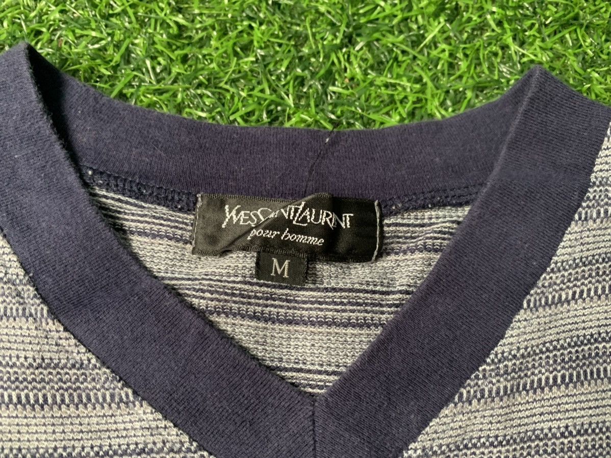 Yves Saint Laurent Yves Saint Laurent Pour Homme Tee Stripe Embroidery Logo Size US S / EU 44-46 / 1 - 3 Thumbnail