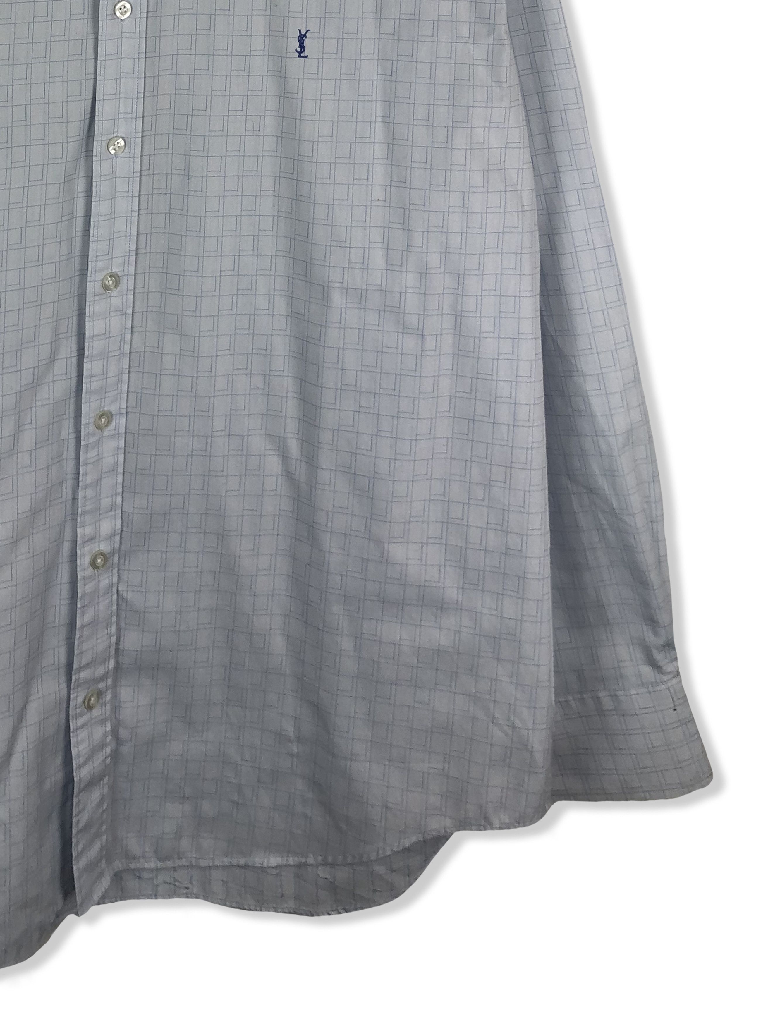 Vintage Vintage YVES SAINT LAURENT Blue Button Up Shirt M271 Size US XXL / EU 58 / 5 - 2 Thumbnail