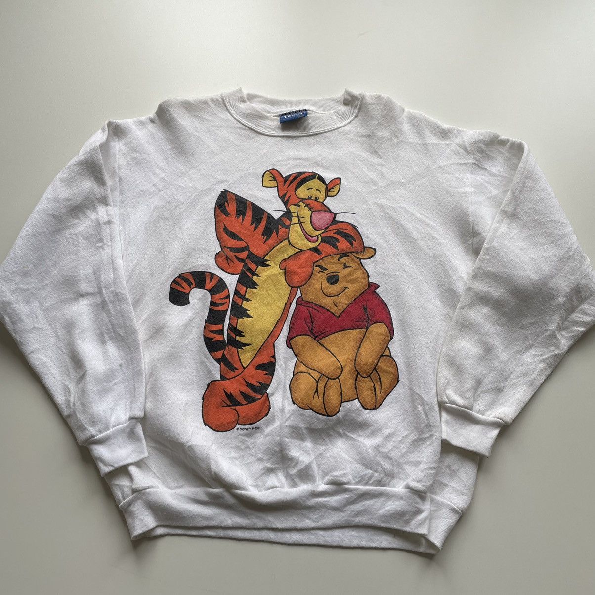 image of Disney x Vintage 90's Winnie The Pooh Cartoon Graphic Crewneck in White, Men's (Size Large)