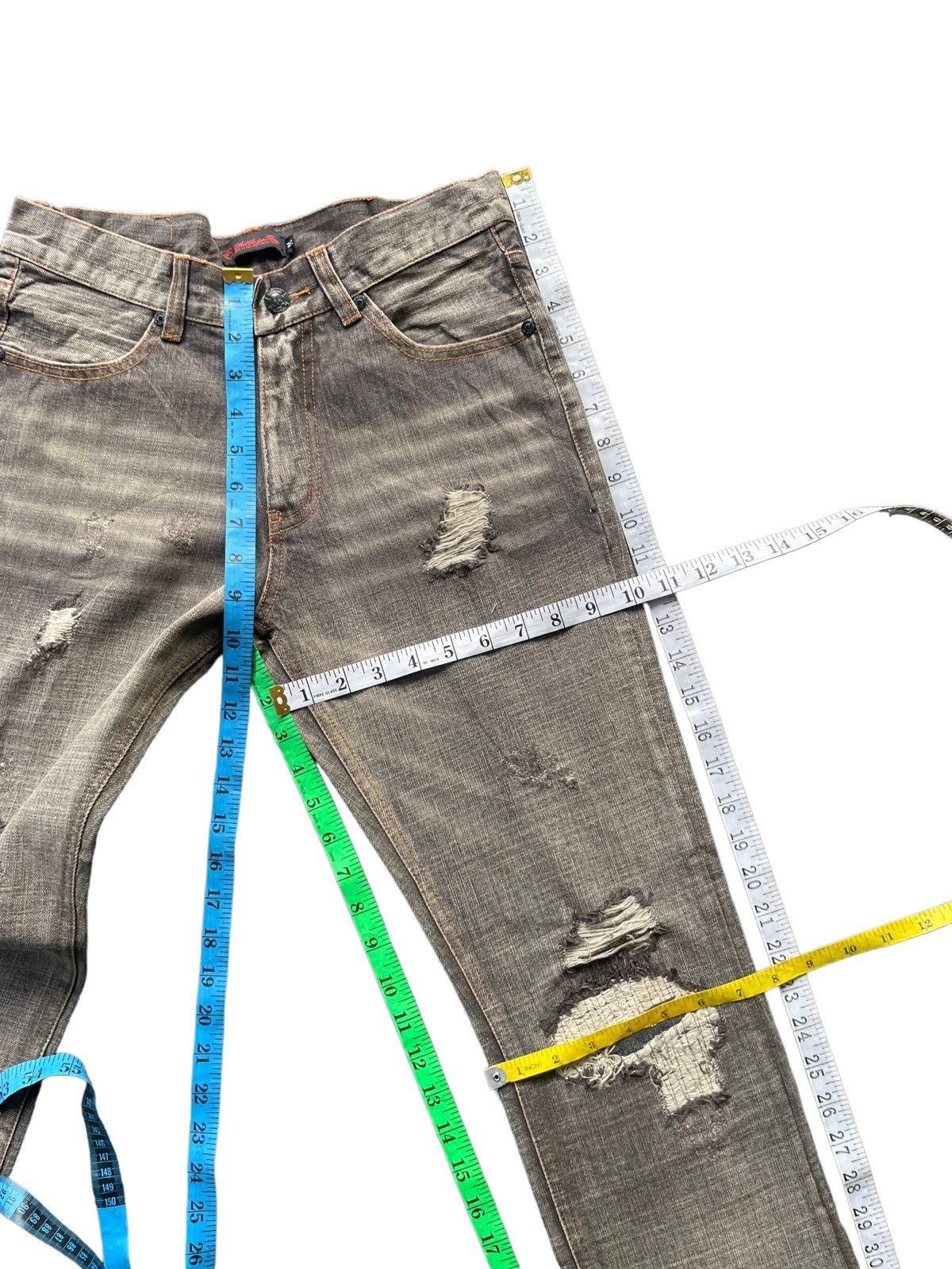 Japanese Brand Eastandsadonteam Distresed Denim Size US 30 / EU 46 - 17 Thumbnail