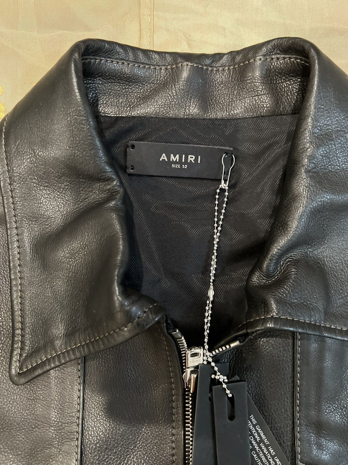 Amiri AMIRI pointed-collar grained leather jacket size 52 Size US L / EU 52-54 / 3 - 3 Thumbnail