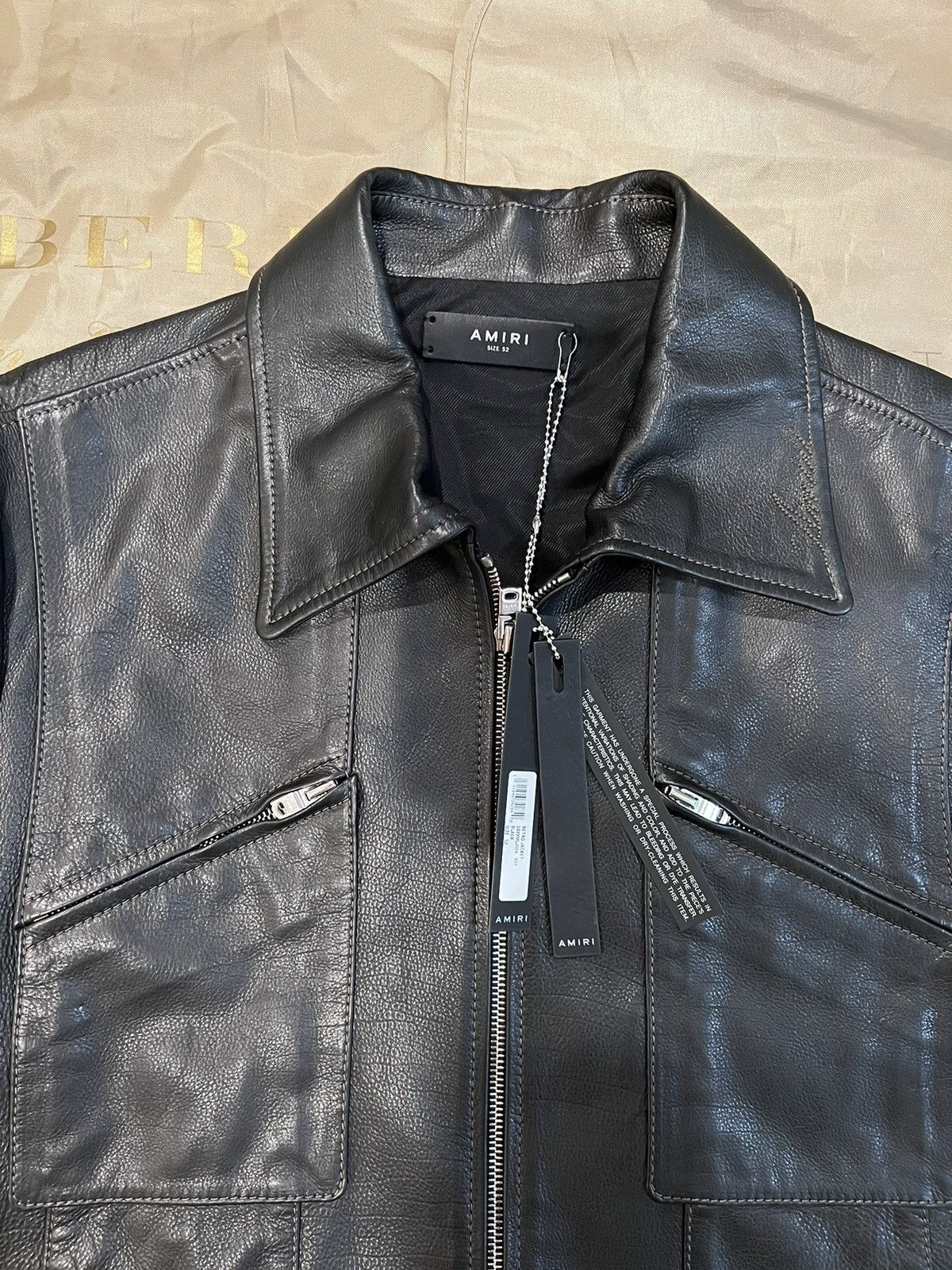 Amiri AMIRI pointed-collar grained leather jacket size 52 Size US L / EU 52-54 / 3 - 2 Thumbnail