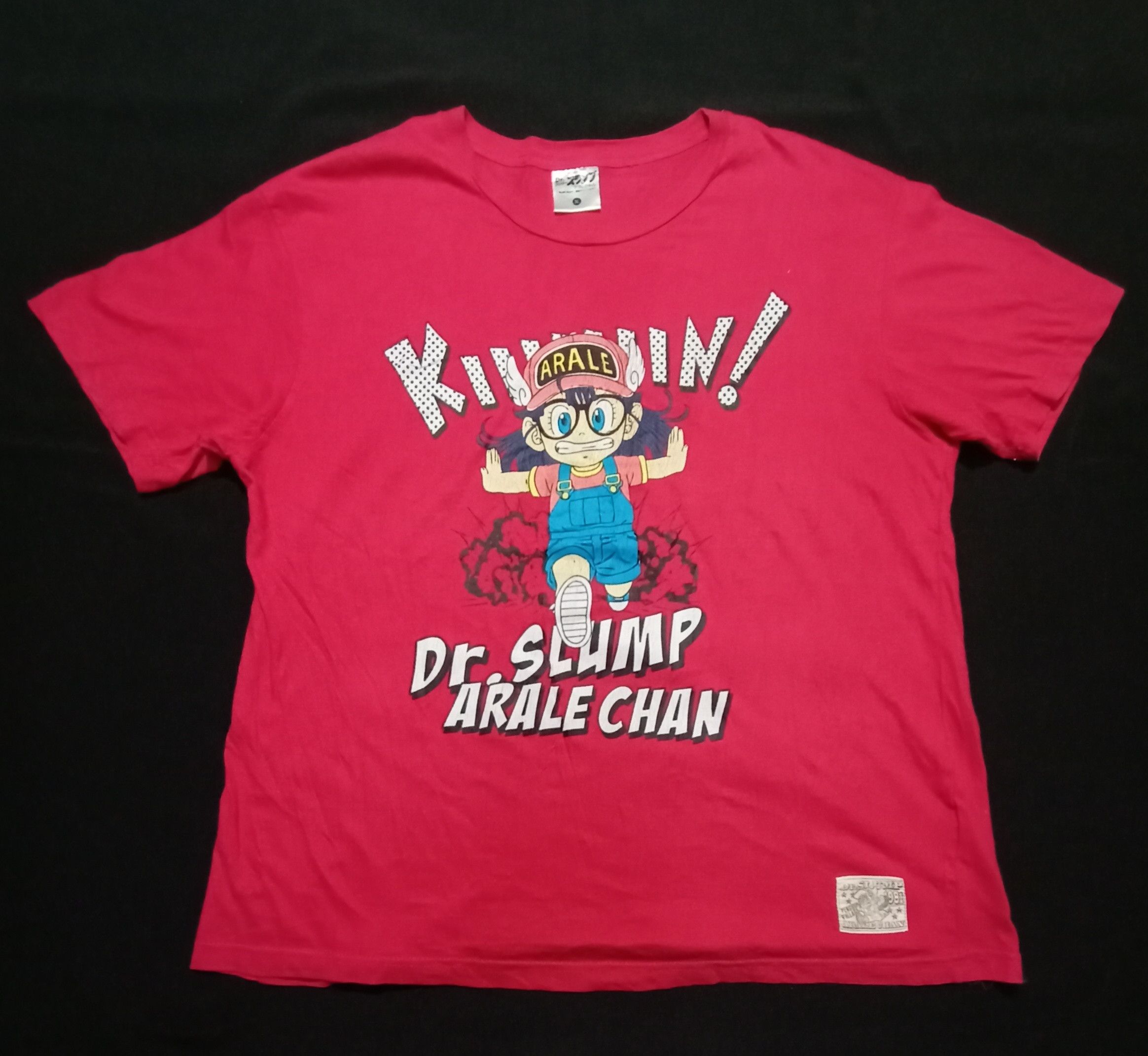 image of Anima x Vintage Dr Slump Arale Chan Anime Manga Series Tee Big Print Cover in Pink (Size Large)
