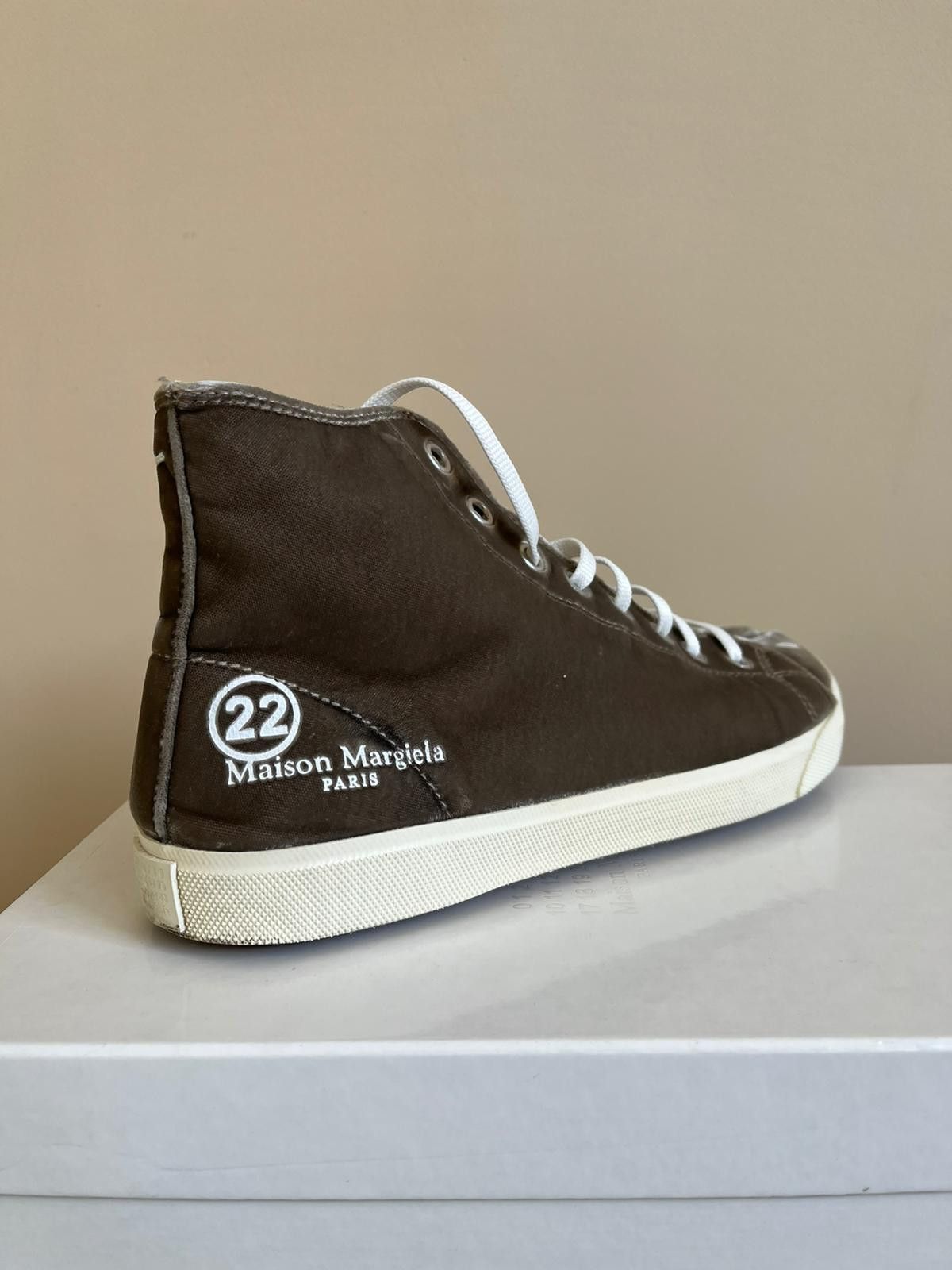 Maison Margiela Logo Mid Top Trainer in Khaki Brown Size US 11 / EU 44 - 6 Thumbnail