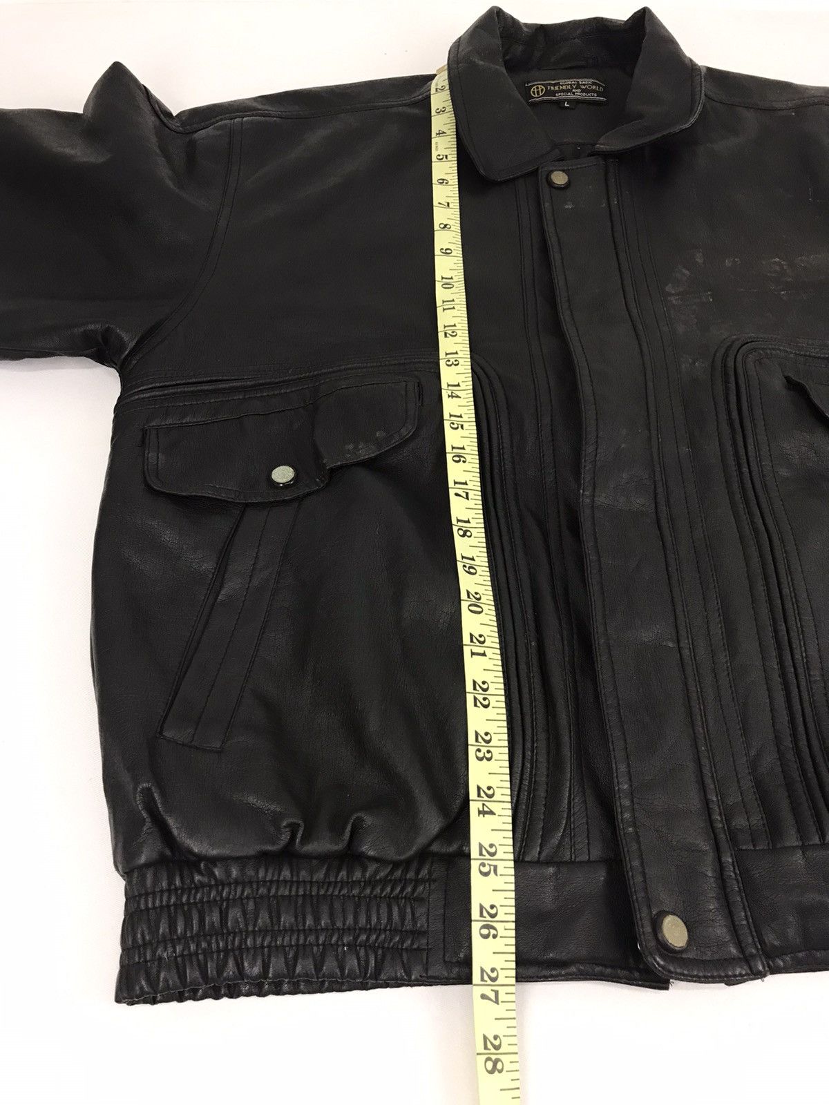 Japanese Brand Classic Leather Jacket Global Basic Friendly Worlds Quilted Size US L / EU 52-54 / 3 - 10 Thumbnail