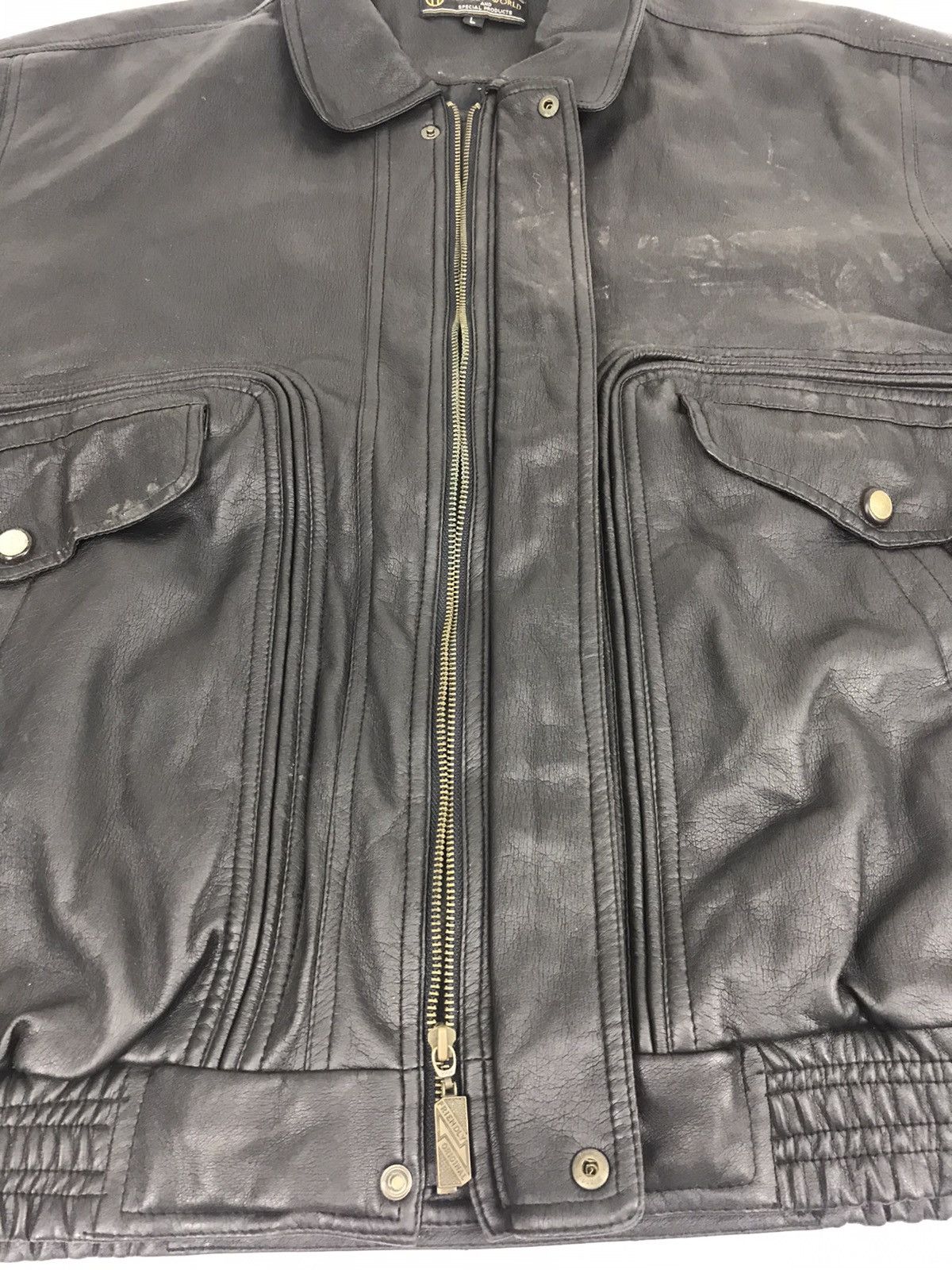 Japanese Brand Classic Leather Jacket Global Basic Friendly Worlds Quilted Size US L / EU 52-54 / 3 - 3 Thumbnail