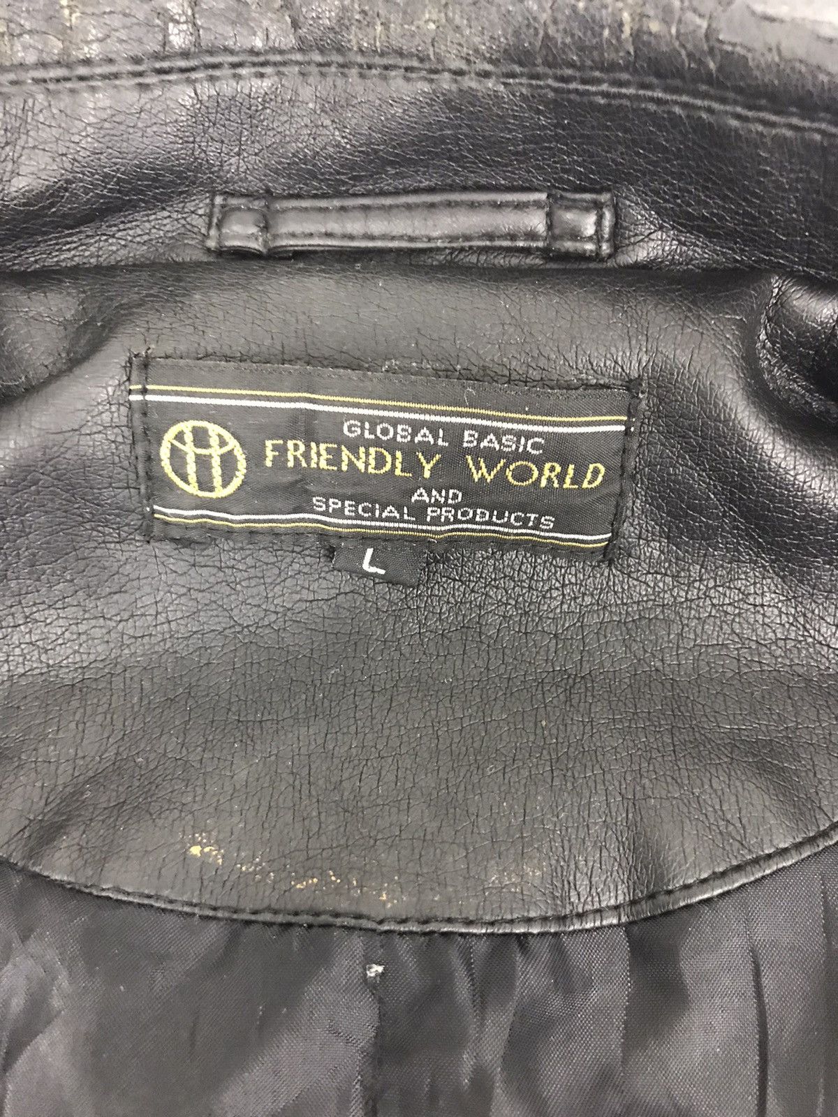 Japanese Brand Classic Leather Jacket Global Basic Friendly Worlds Quilted Size US L / EU 52-54 / 3 - 5 Thumbnail