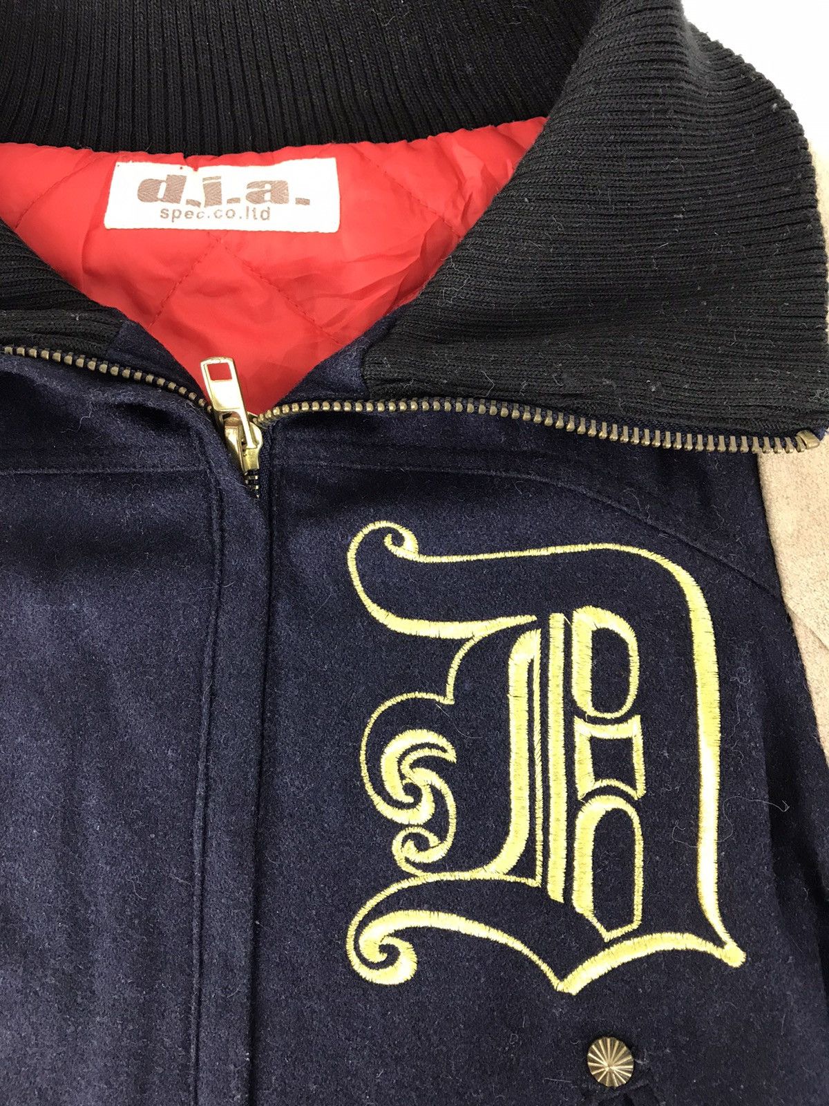 Japanese Brand Vintage Varsity Jacket d.i.a Spec Detroit Rock City Zip Up Size S / US 4 / IT 40 - 3 Thumbnail