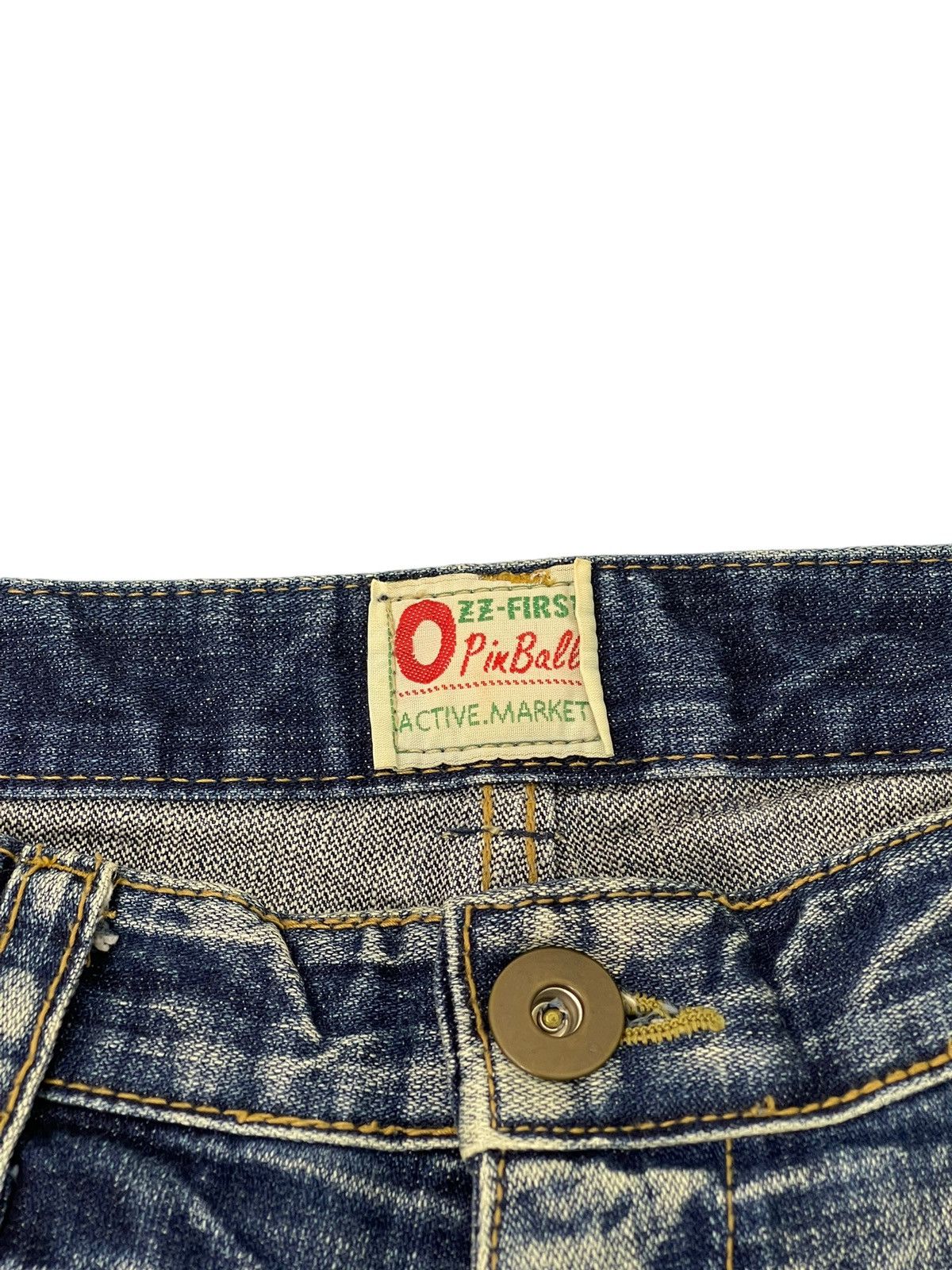 Japanese Brand Flare Jeans Ozz Pinballs Distress Acid Wash Boot Cut 5🟦5 Size US 30 / EU 46 - 10 Thumbnail