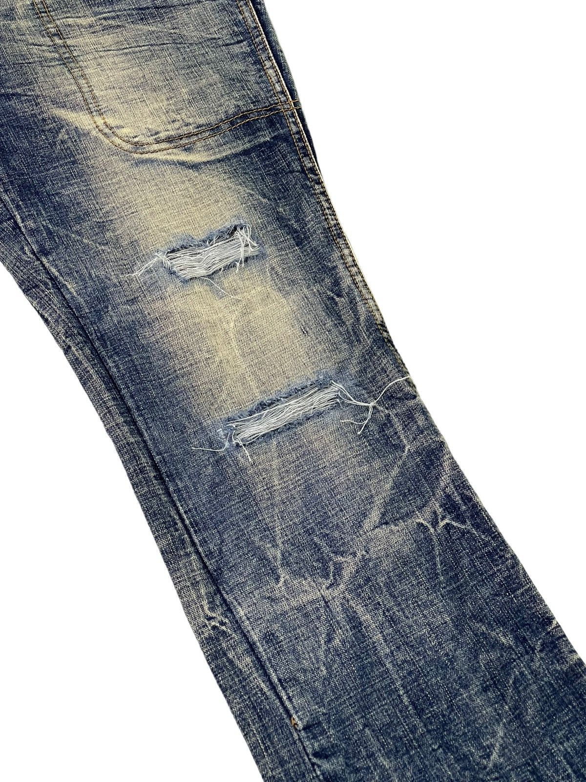 Japanese Brand Flare Jeans Ozz Pinballs Distress Acid Wash Boot Cut 5🟦5 Size US 30 / EU 46 - 7 Thumbnail