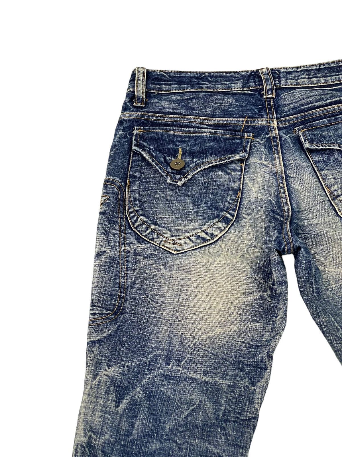 Japanese Brand Flare Jeans Ozz Pinballs Distress Acid Wash Boot Cut 5🟦5 Size US 30 / EU 46 - 19 Thumbnail