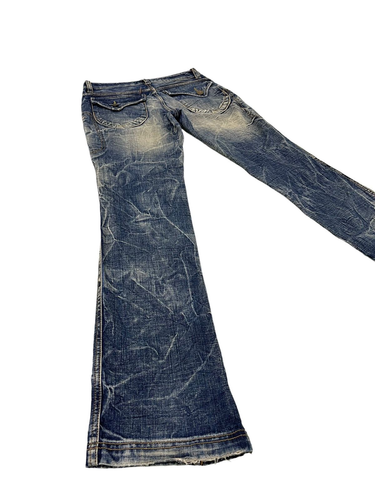 Japanese Brand Flare Jeans Ozz Pinballs Distress Acid Wash Boot Cut 5🟦5 Size US 30 / EU 46 - 13 Thumbnail