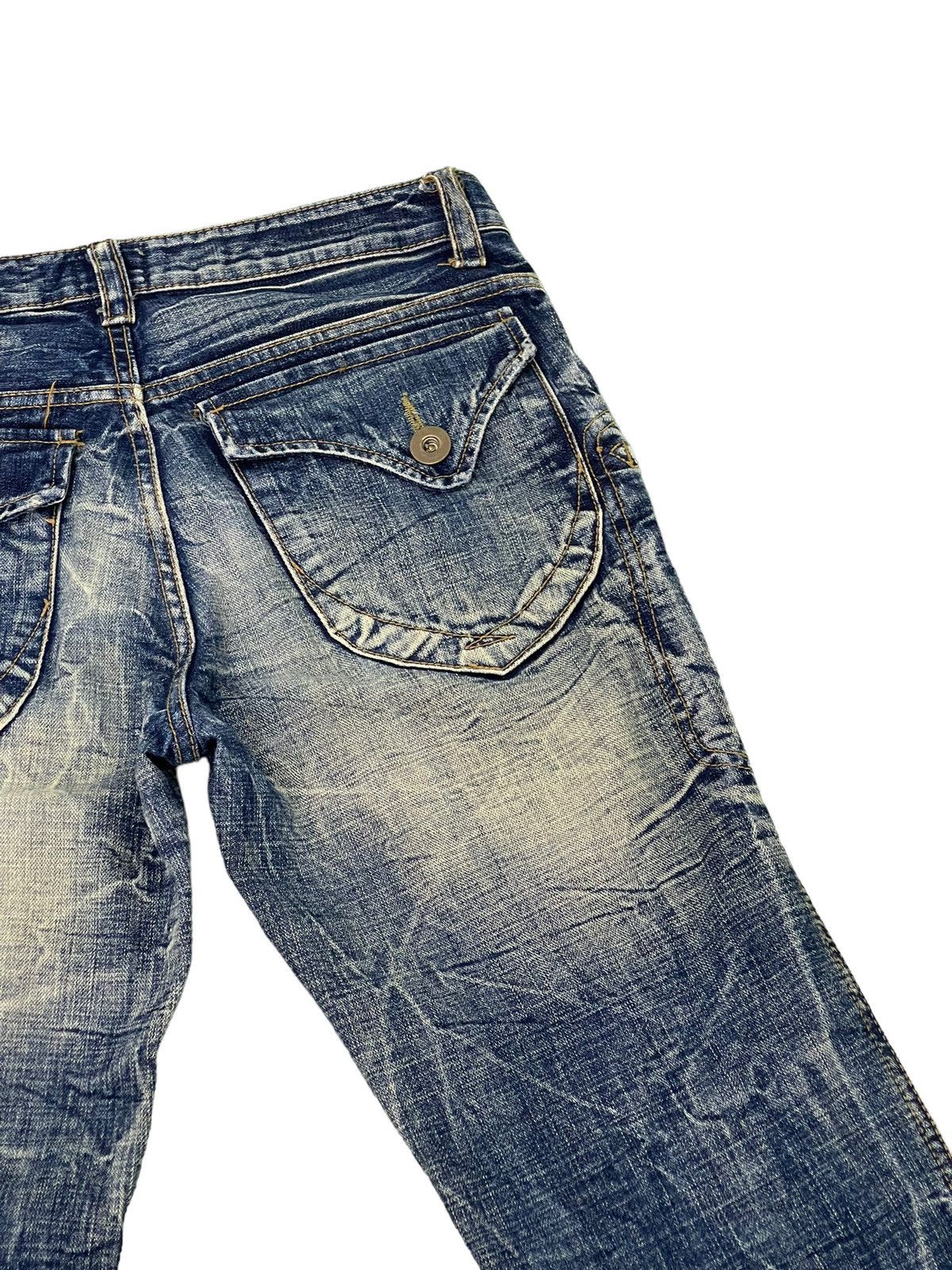 Japanese Brand Flare Jeans Ozz Pinballs Distress Acid Wash Boot Cut 5🟦5 Size US 30 / EU 46 - 20 Thumbnail