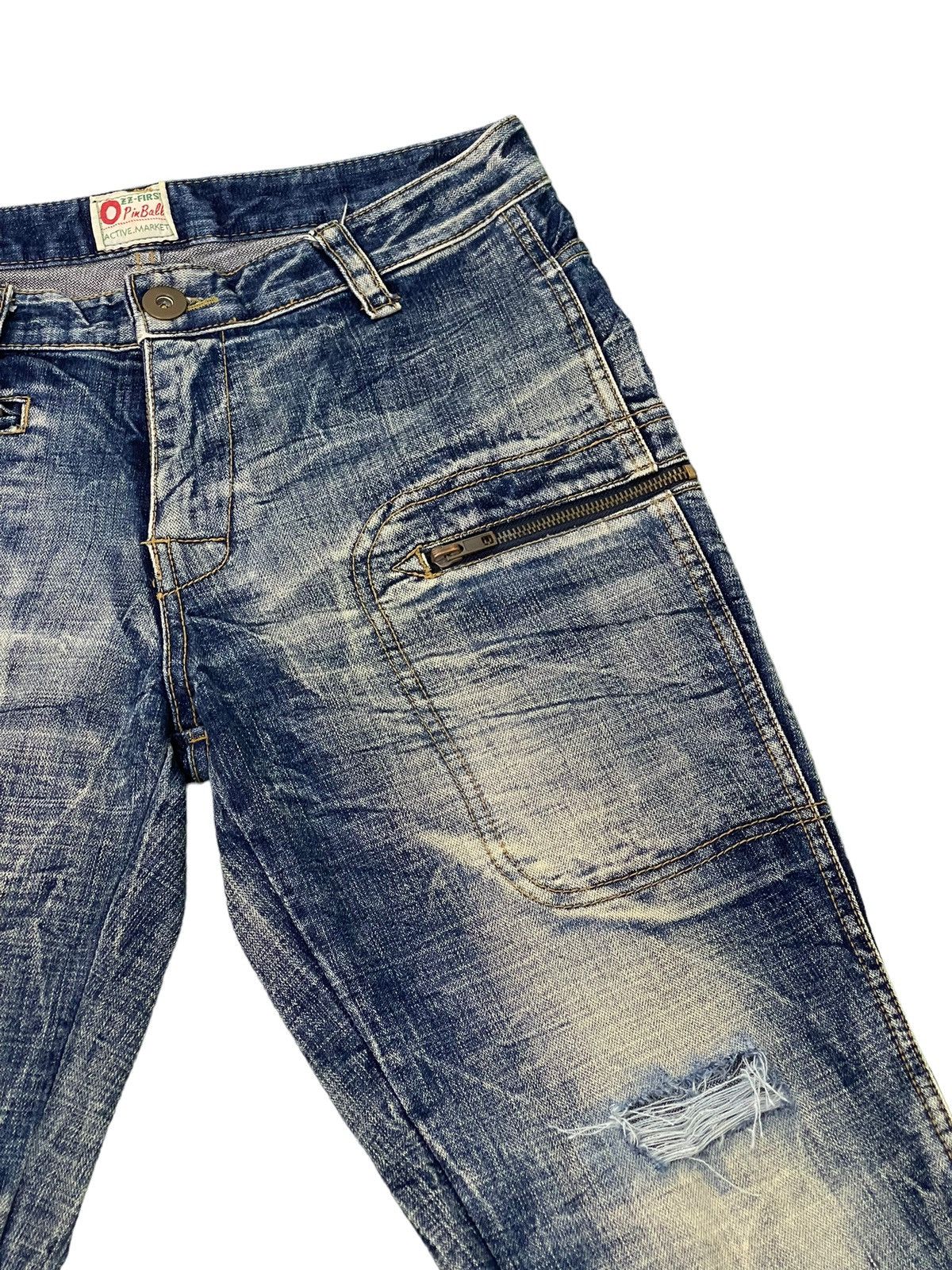 Japanese Brand Flare Jeans Ozz Pinballs Distress Acid Wash Boot Cut 5🟦5 Size US 30 / EU 46 - 9 Thumbnail
