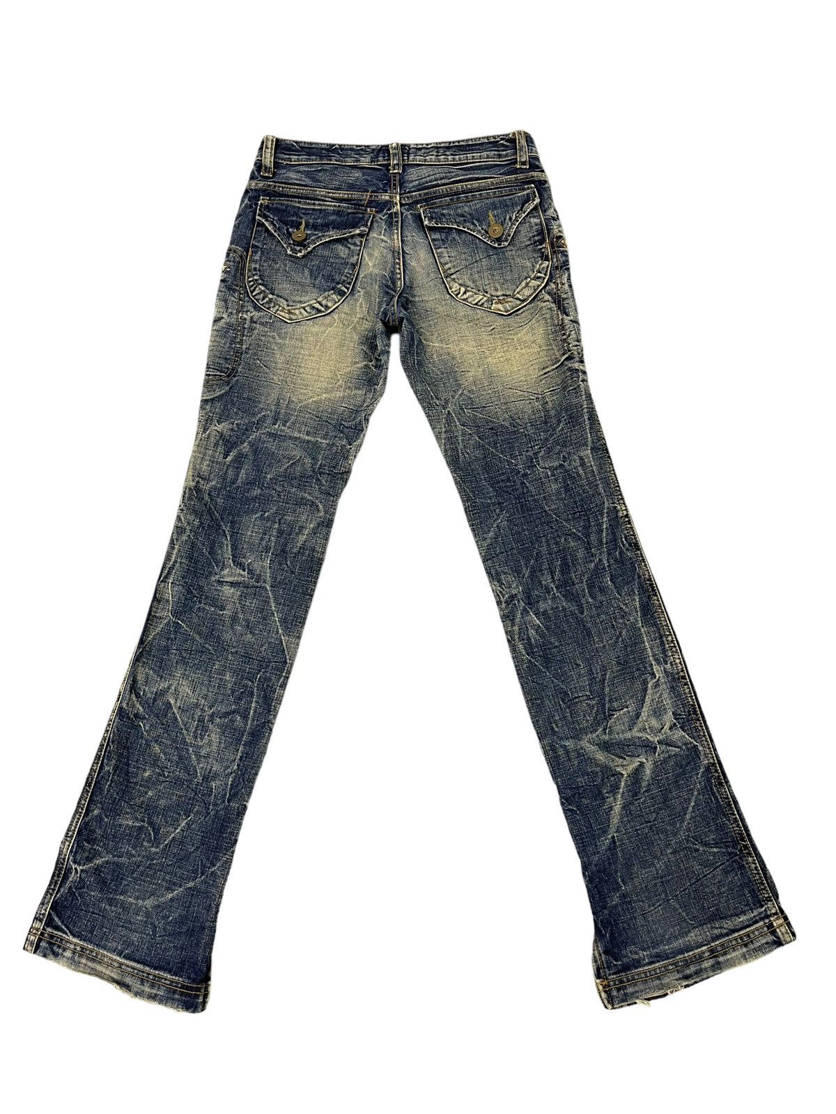Japanese Brand Flare Jeans Ozz Pinballs Distress Acid Wash Boot Cut 5🟦5 Size US 30 / EU 46 - 12 Thumbnail