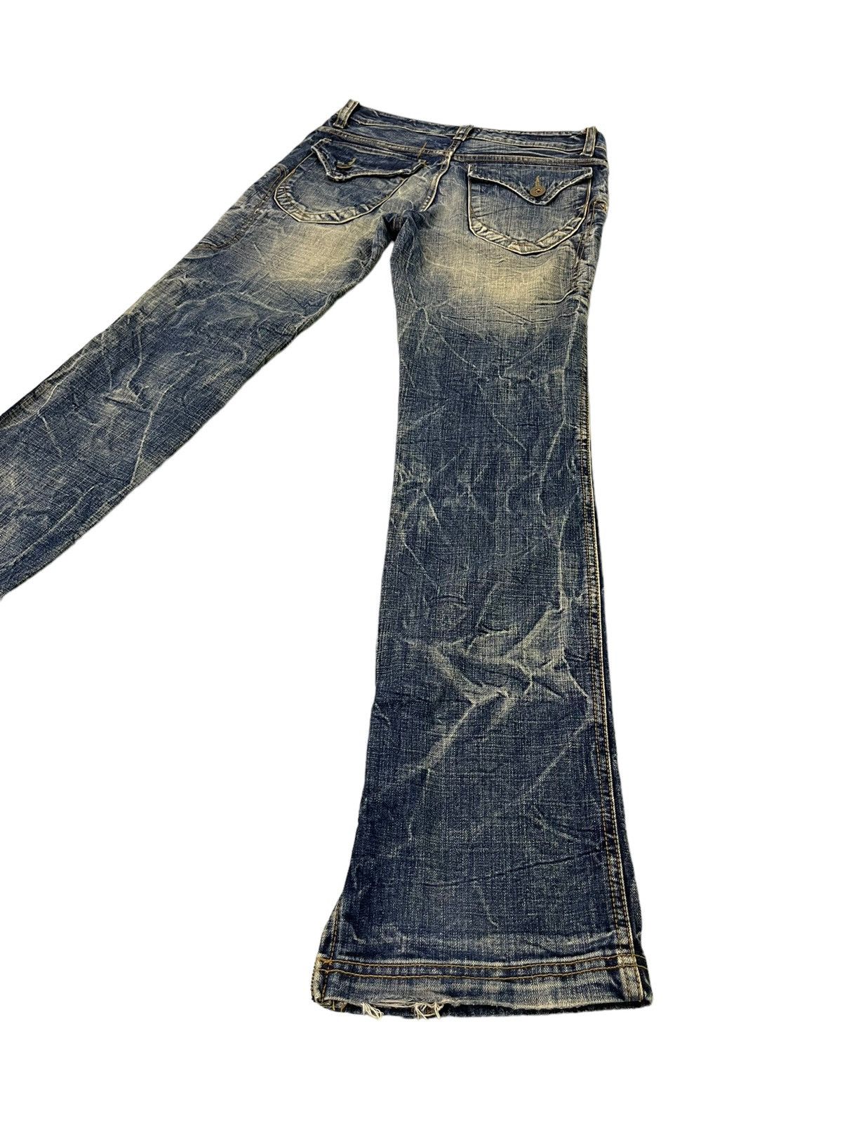 Japanese Brand Flare Jeans Ozz Pinballs Distress Acid Wash Boot Cut 5🟦5 Size US 30 / EU 46 - 14 Thumbnail