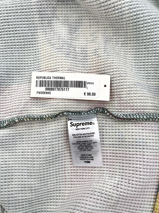 Supreme FW22 REPUBLICA THERMAL | Grailed