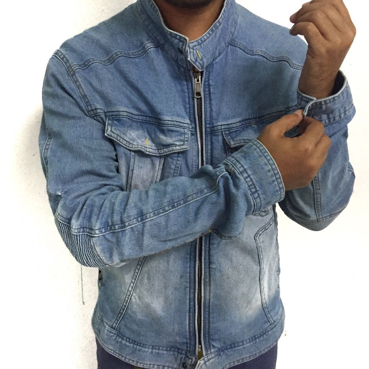 Japanese Brand 🔥RARE Rugged Jeans Jacket Stretchable Elbow Part Size US L / EU 52-54 / 3 - 5 Thumbnail