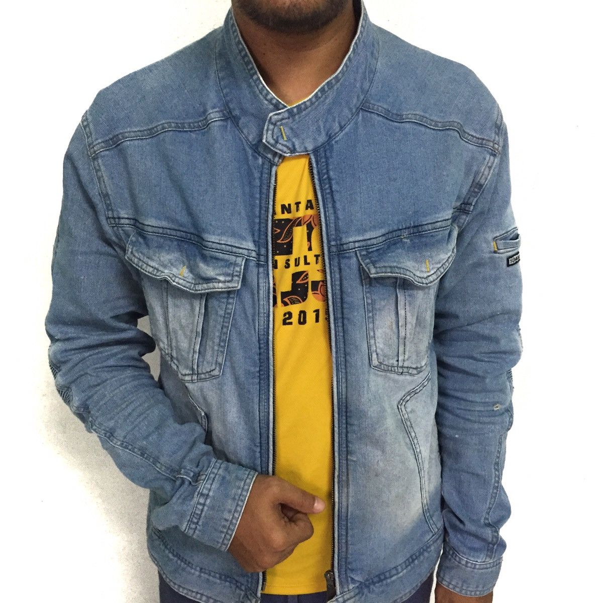 Japanese Brand 🔥RARE Rugged Jeans Jacket Stretchable Elbow Part Size US L / EU 52-54 / 3 - 6 Thumbnail