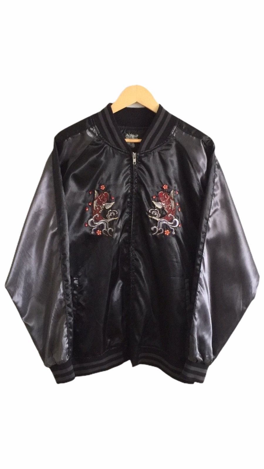 Other Sukajan Japan Koi Sugoi Souvenirs Embroidery Satin Jacket Size US XXL / EU 58 / 5 - 2 Thumbnail