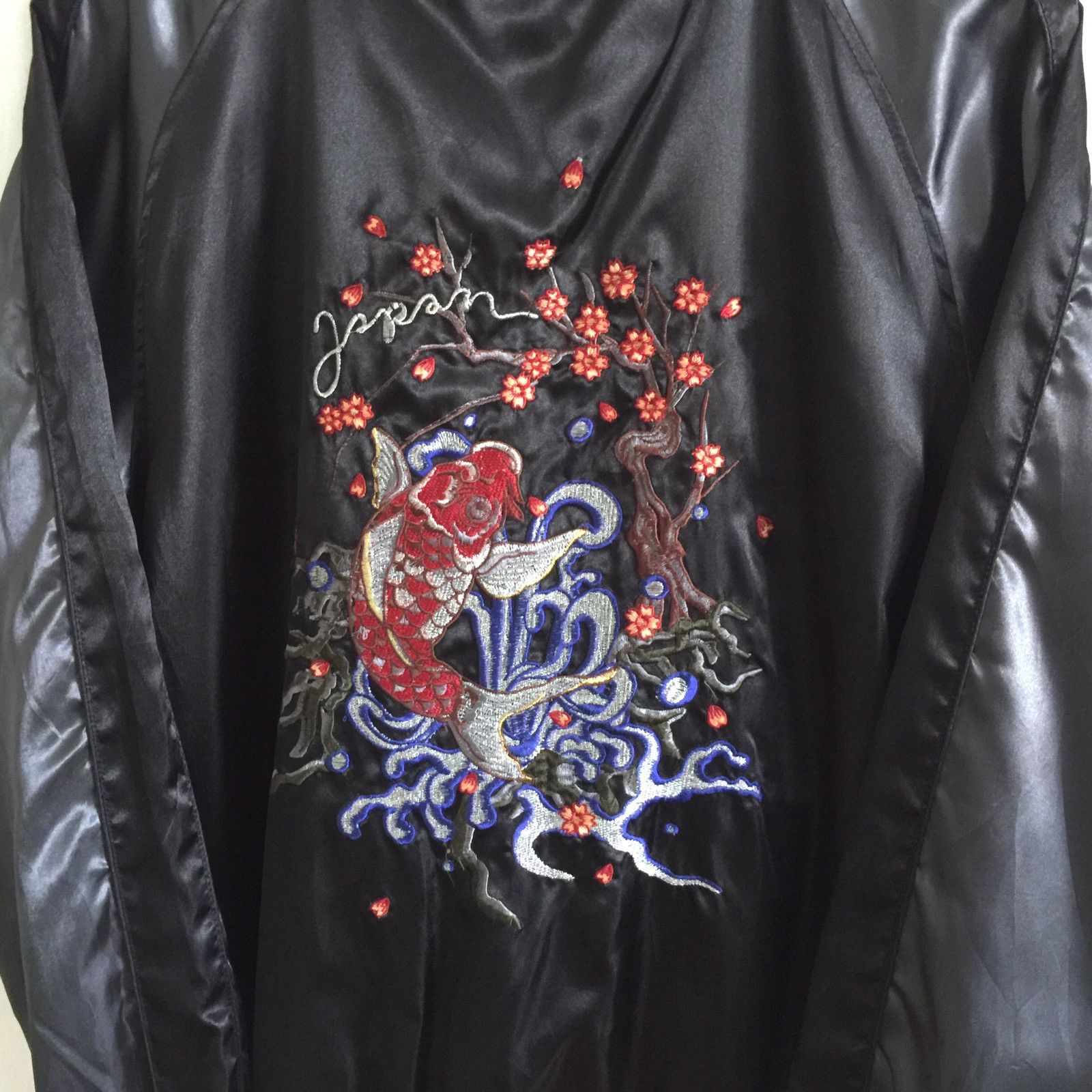 Other Sukajan Japan Koi Sugoi Souvenirs Embroidery Satin Jacket Size US XXL / EU 58 / 5 - 3 Thumbnail
