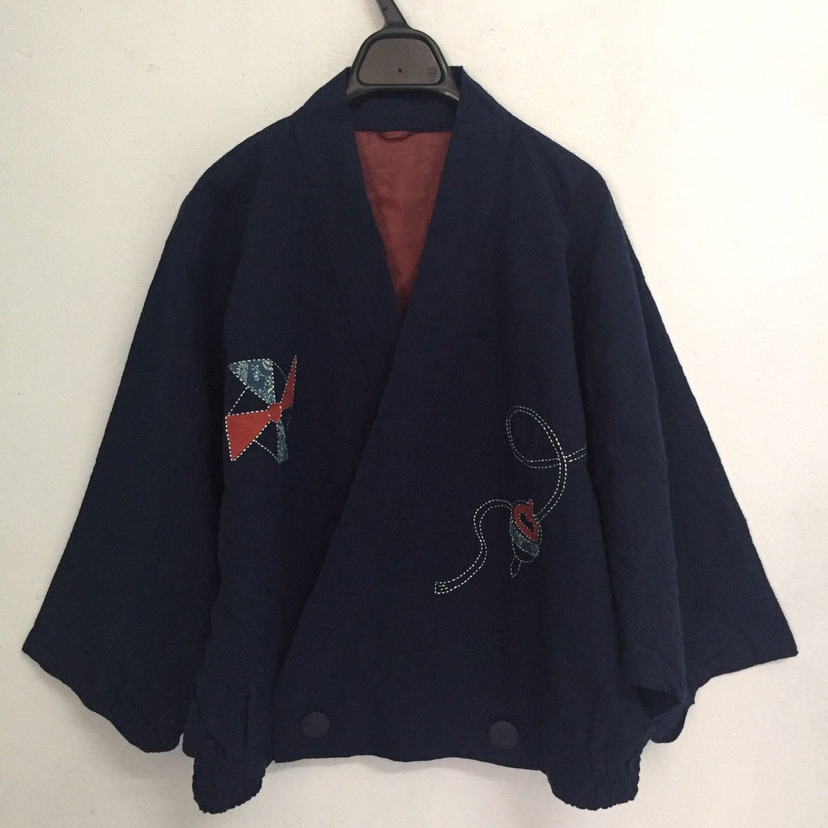 image of Art x Kimono Japan Dragon Bat Wing Design Kimono Jacket With Button Made In Japan (Size Large)