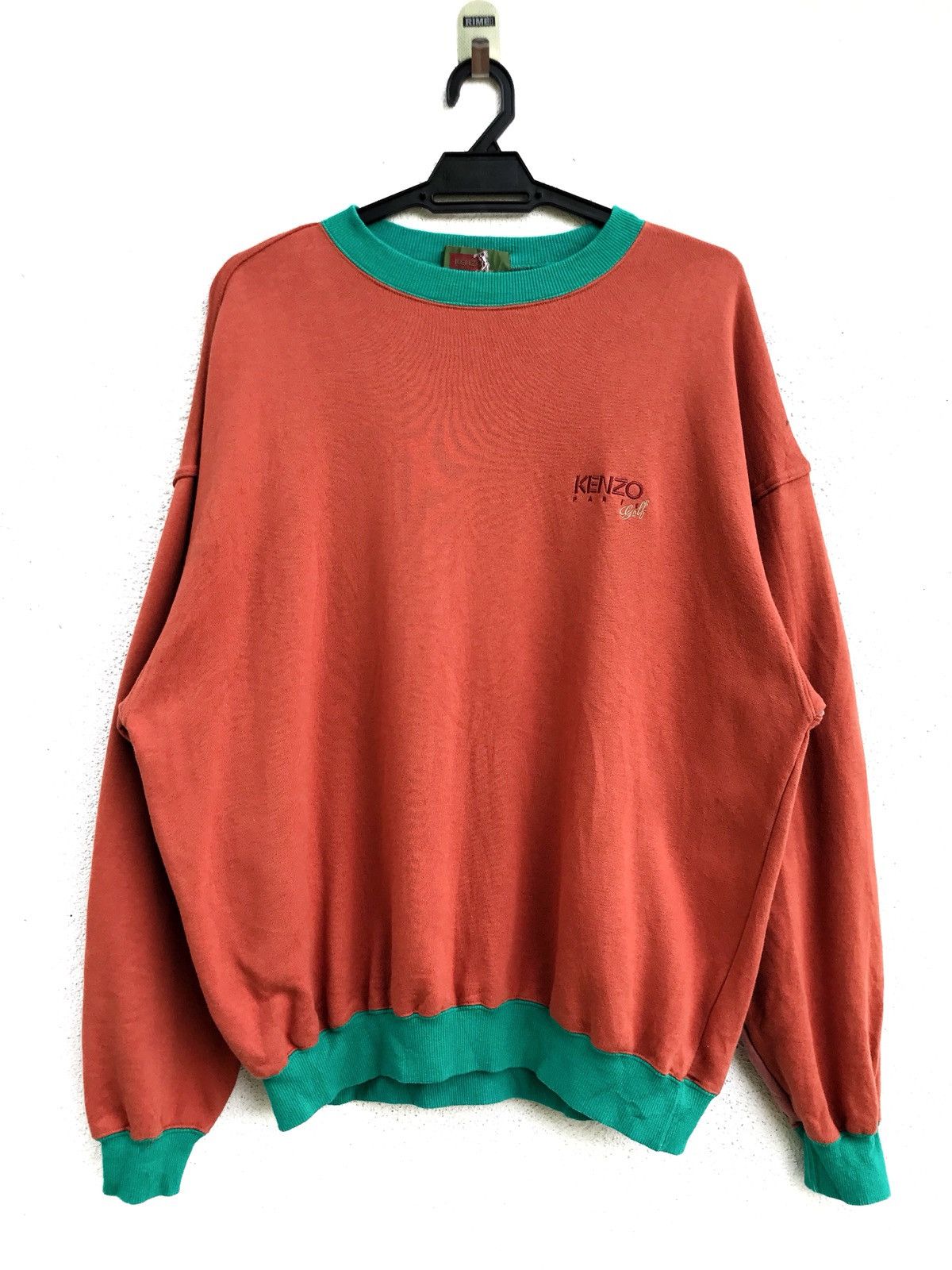 image of Kenzo Golf Multicolour Spellout Big Logo Sweatshirt in Orange Brown, Men's (Size Large)