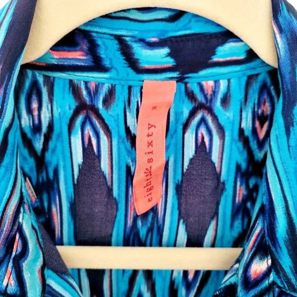 Vacation Eight Sixty Ikat Aztec Print Collared Button-Up Tank Party Size S / US 4 / IT 40 - 8 Thumbnail