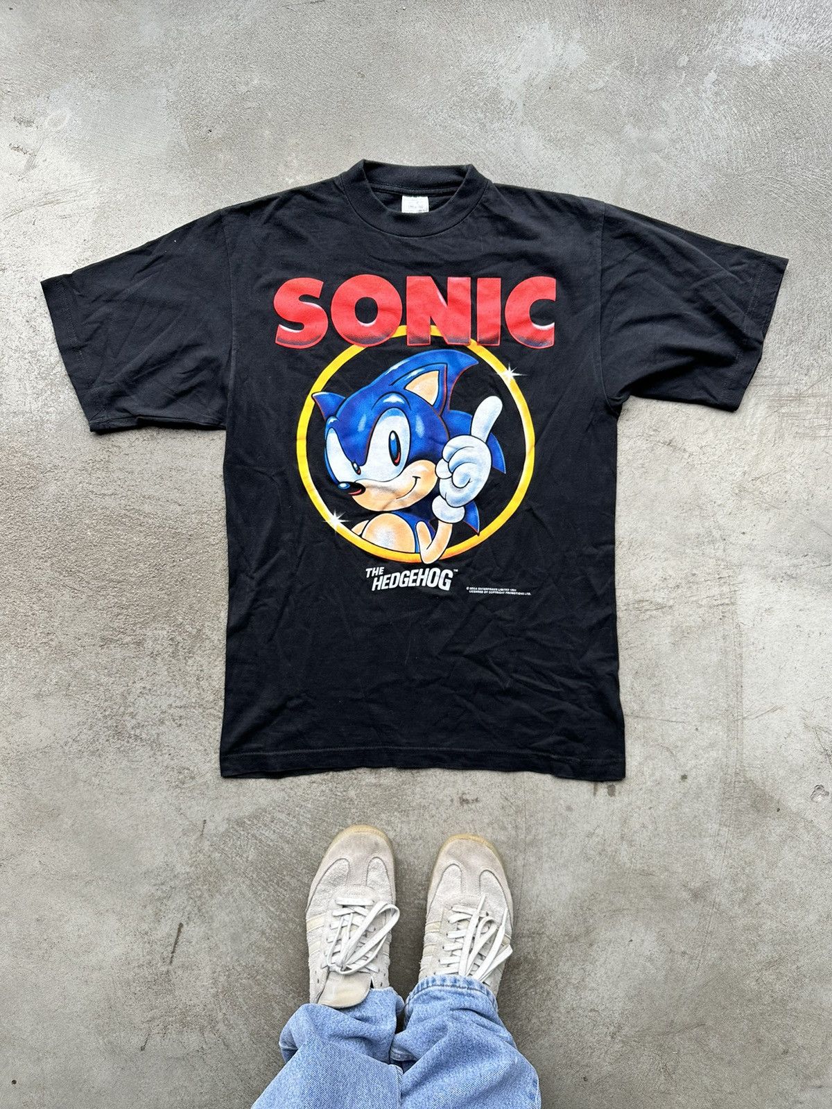 Vintage 90s Sonic the Hedgehog Black Medium Shirts Movie