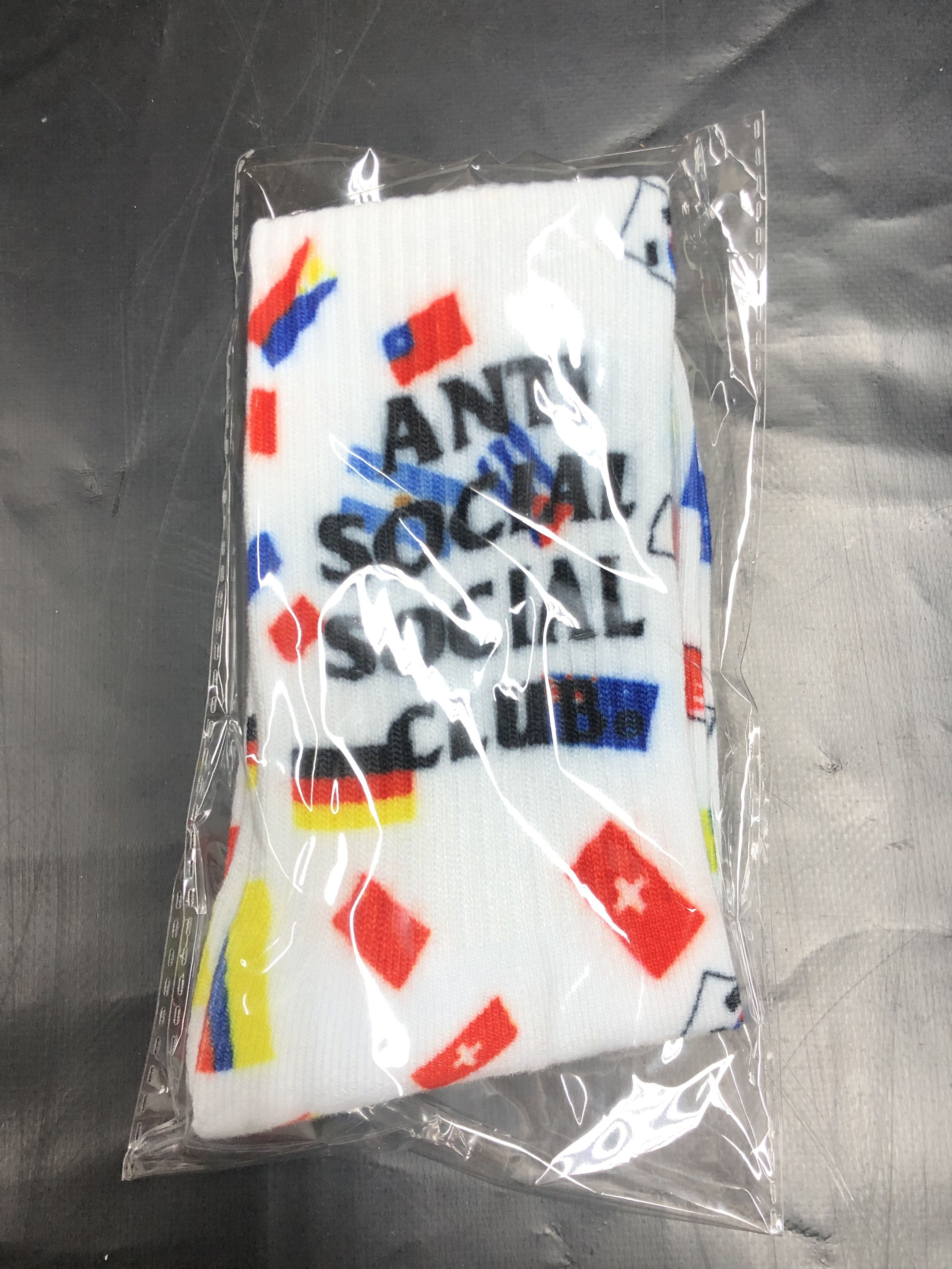 Anti Social Social Club DS SS21 Black ASSC Flags Business White Socks BAPE KITH FOG Size ONE SIZE - 2 Thumbnail