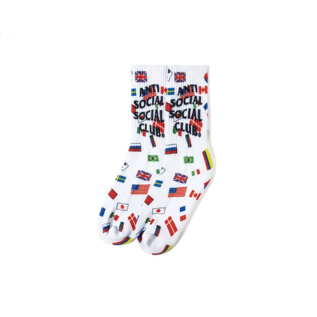 Anti Social Social Club DS SS21 Black ASSC Flags Business White Socks BAPE KITH FOG Size ONE SIZE - 3 Thumbnail