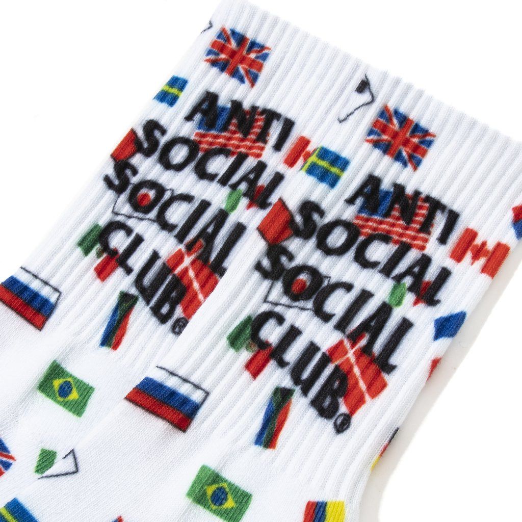 Anti Social Social Club DS SS21 Black ASSC Flags Business White Socks BAPE KITH FOG Size ONE SIZE - 4 Thumbnail