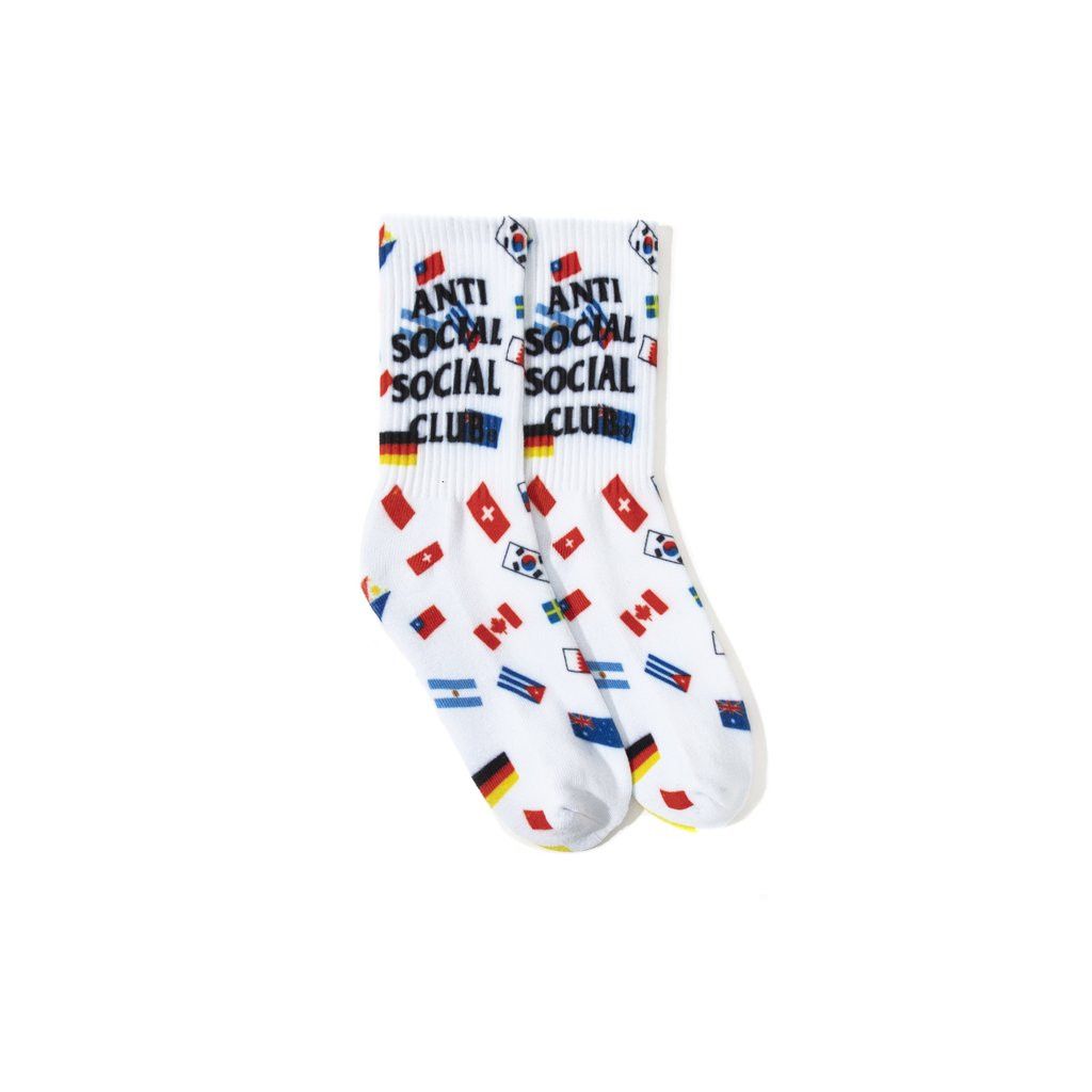 Anti Social Social Club DS SS21 Black ASSC Flags Business White Socks BAPE KITH FOG Size ONE SIZE - 5 Thumbnail