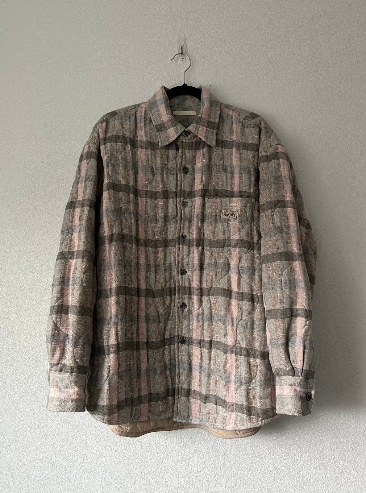 Our Legacy Borrowed Jacket Pale Linen Check Beige Pink Size US S / EU 44-46 / 1 - 2 Preview