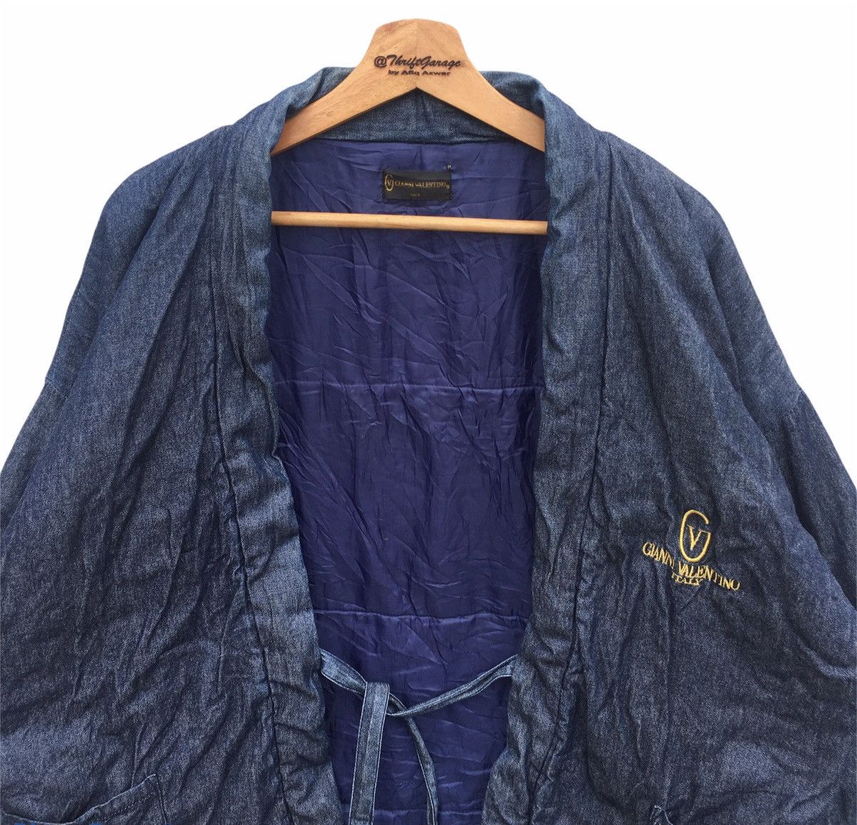 Japanese Brand Rare Gianni Valentino Italy Haori Noragi Denim Kimono Size US XL / EU 56 / 4 - 2 Thumbnail