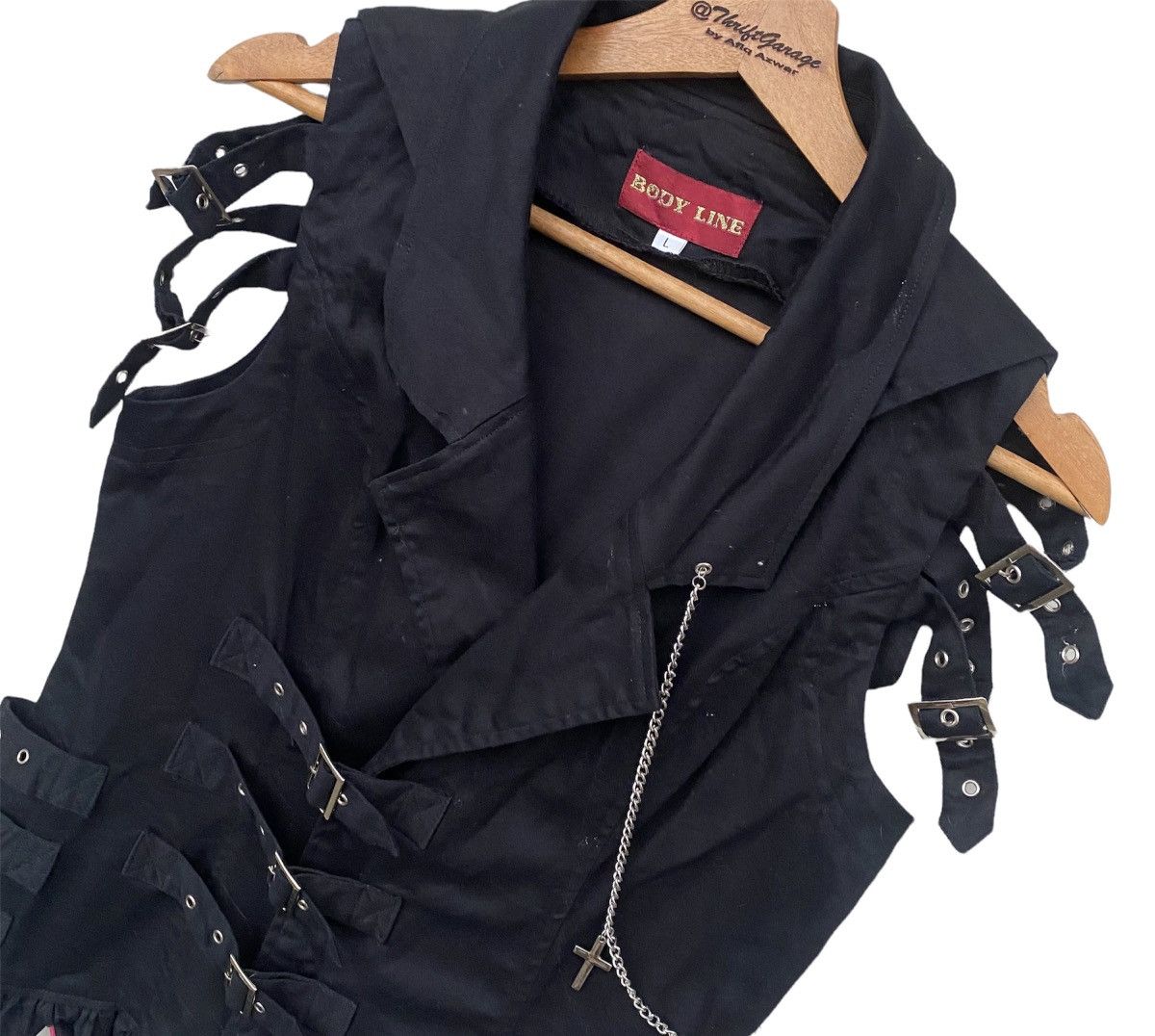 Le Grande Bleu (L.G.B.) Rare‼️Demonic Buckles/Bondage Double Collar Punk Vest Size US L / EU 52-54 / 3 - 4 Thumbnail