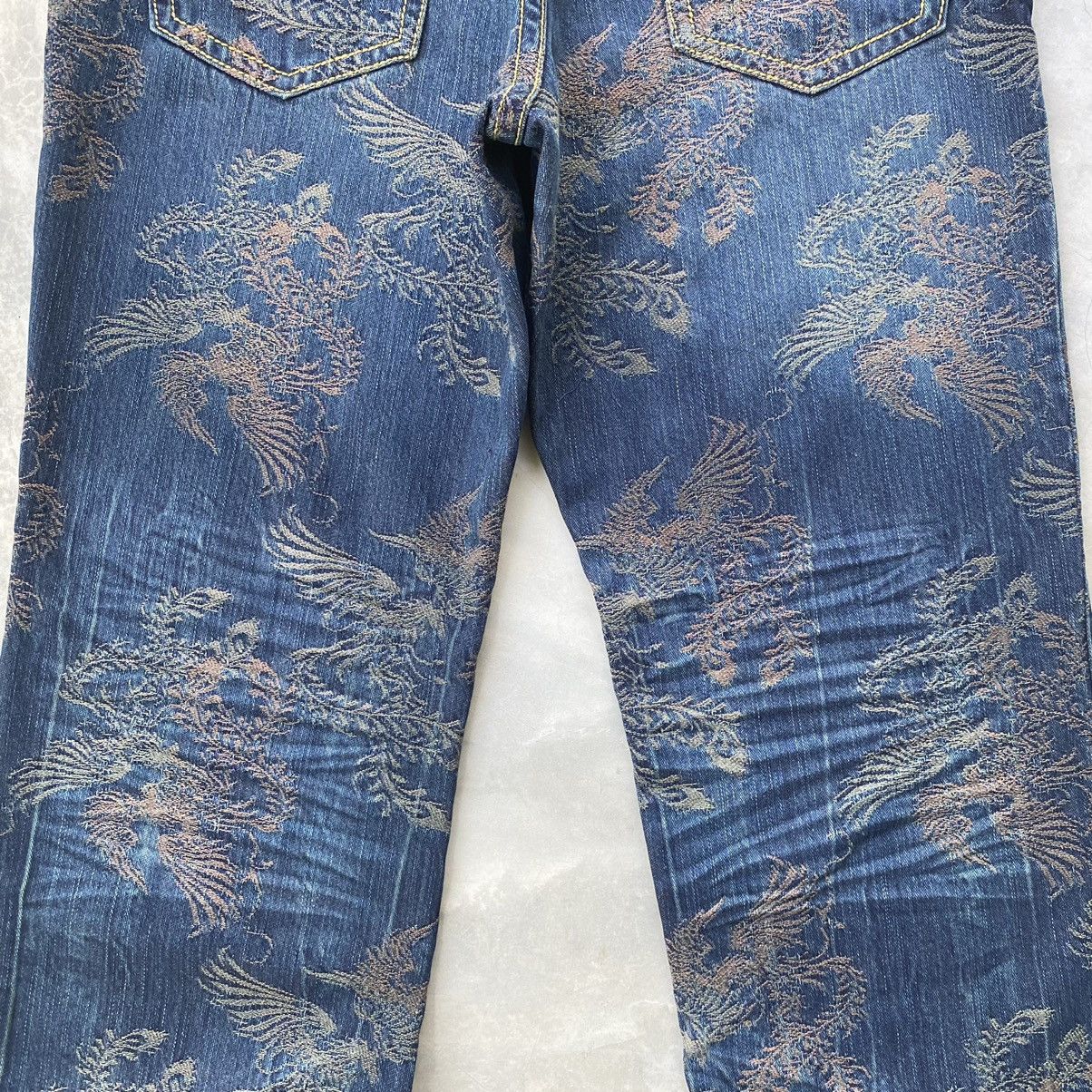 Japanese Brand Japanese brand phoenix all over embroidery baggy jeans Size US 34 / EU 50 - 3 Thumbnail