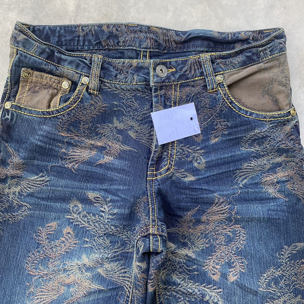 Japanese Brand Japanese brand phoenix all over embroidery baggy jeans Size US 34 / EU 50 - 8 Thumbnail