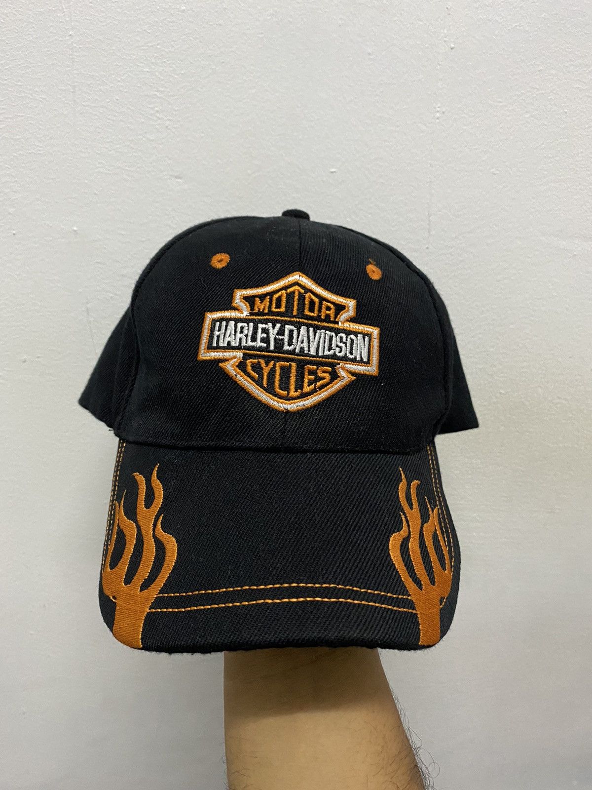 Harley Davidson Y2K Harley Davidson Flame Harley Logo Baseball Hat Size ONE SIZE - 1 Thumbnail