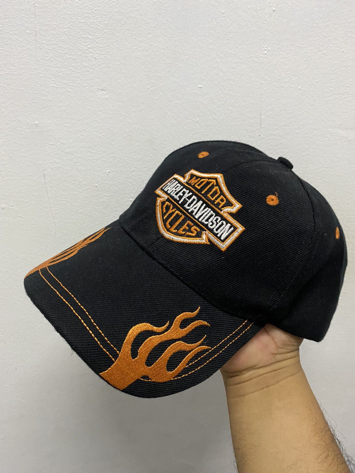Harley Davidson Y2K Harley Davidson Flame Harley Logo Baseball Hat Size ONE SIZE - 2 Thumbnail