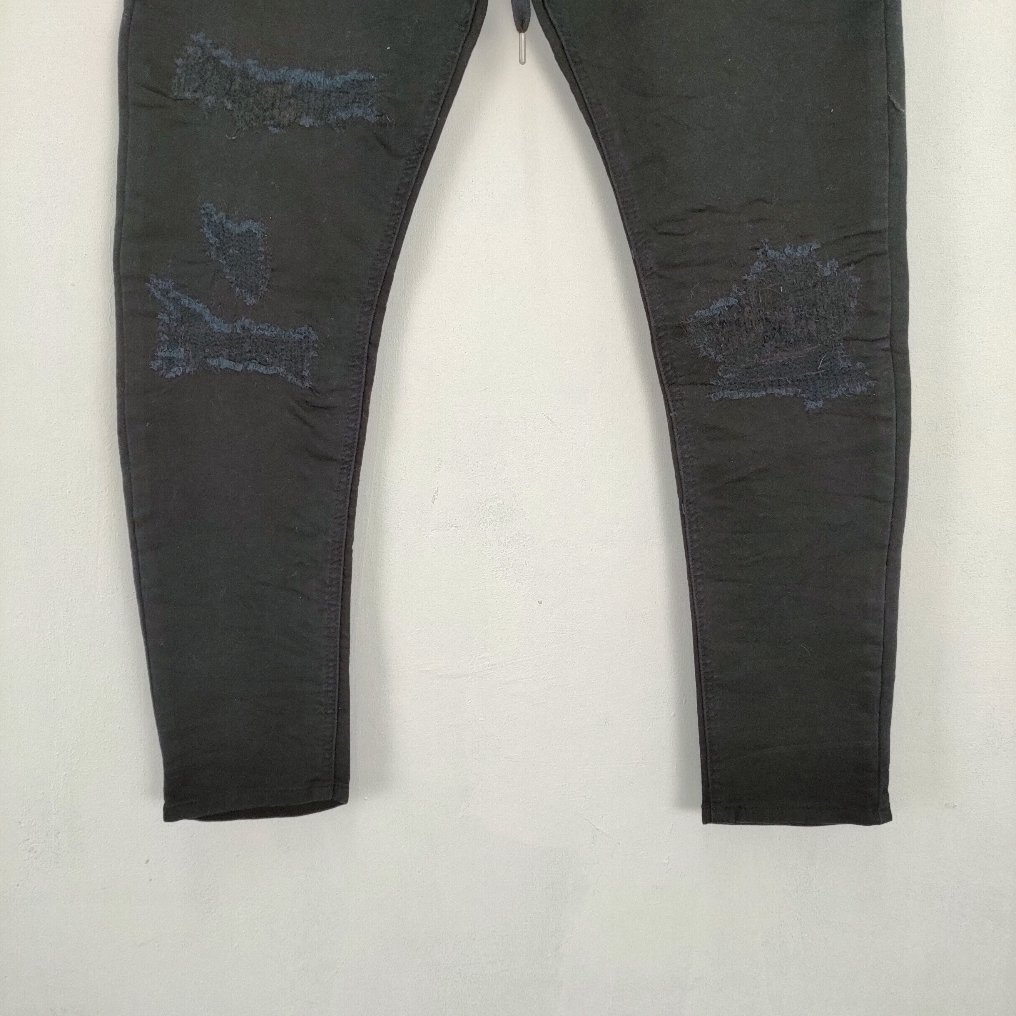 Japanese Brand OBLEKT PATCHWORK BLACK PANTS SKINNY STYLE Size US 28 / EU 44 - 3 Thumbnail