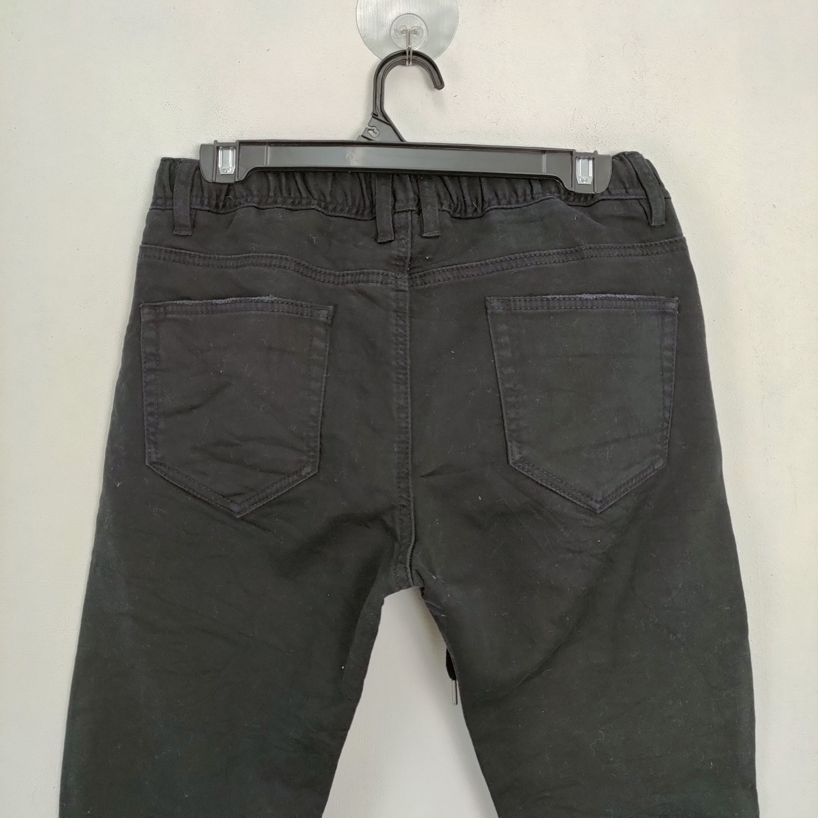 Japanese Brand OBLEKT PATCHWORK BLACK PANTS SKINNY STYLE Size US 28 / EU 44 - 10 Thumbnail