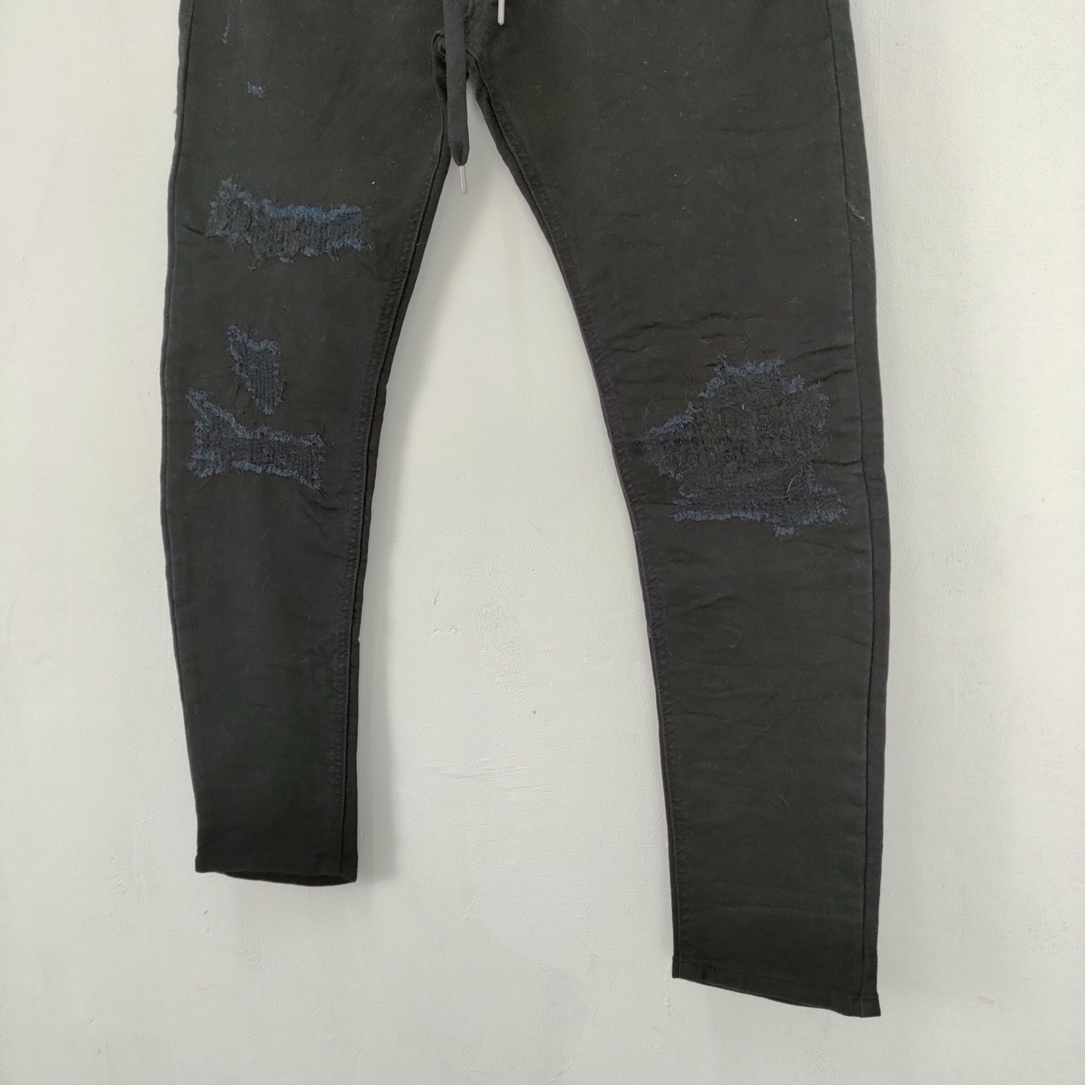 Japanese Brand OBLEKT PATCHWORK BLACK PANTS SKINNY STYLE Size US 28 / EU 44 - 5 Thumbnail