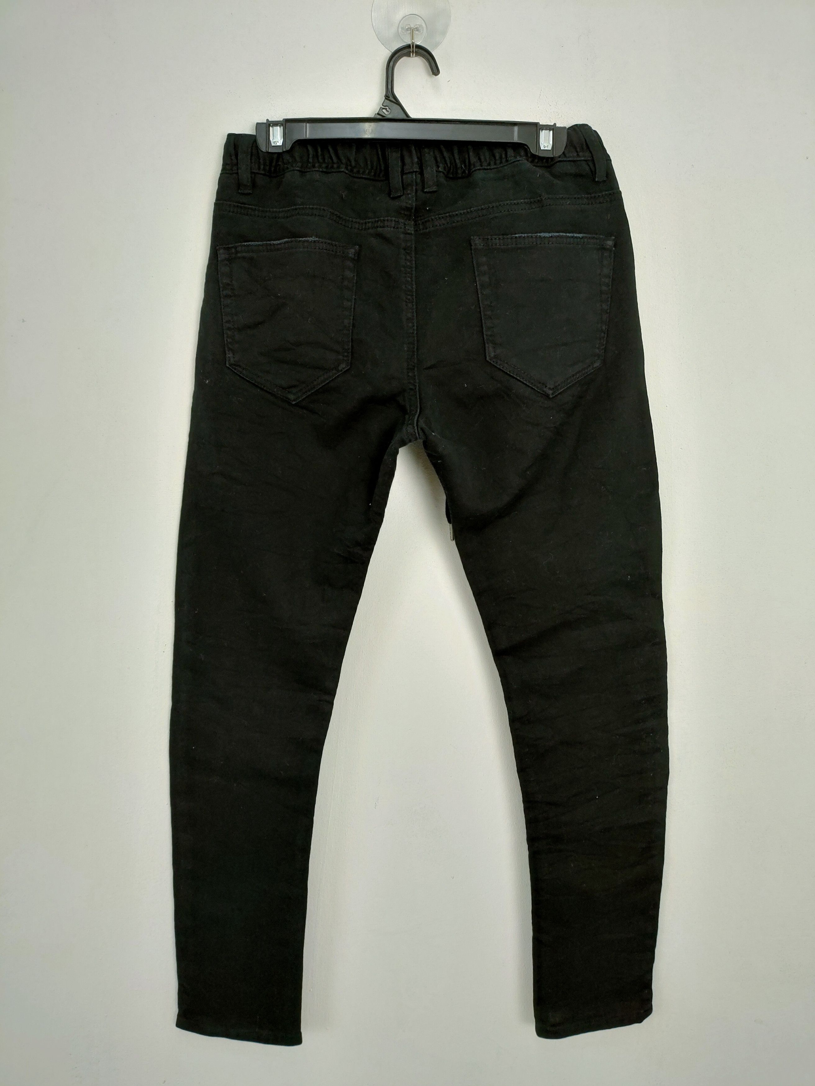 Japanese Brand OBLEKT PATCHWORK BLACK PANTS SKINNY STYLE Size US 28 / EU 44 - 9 Thumbnail